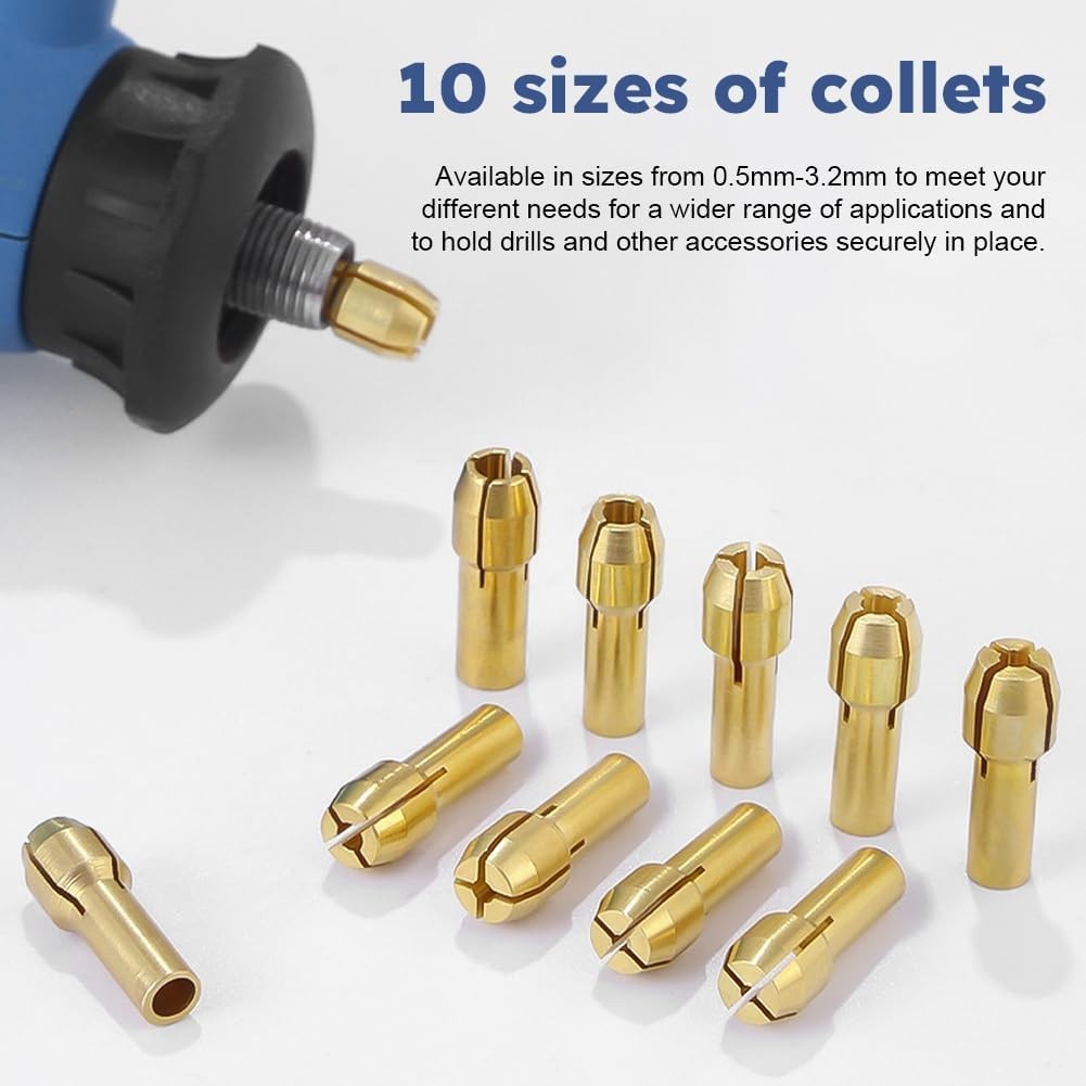28Pcs/Set Drill Chuck Collet for Dremel, 1/32 to 1/8Inch Drill Chuck Collet Set,
