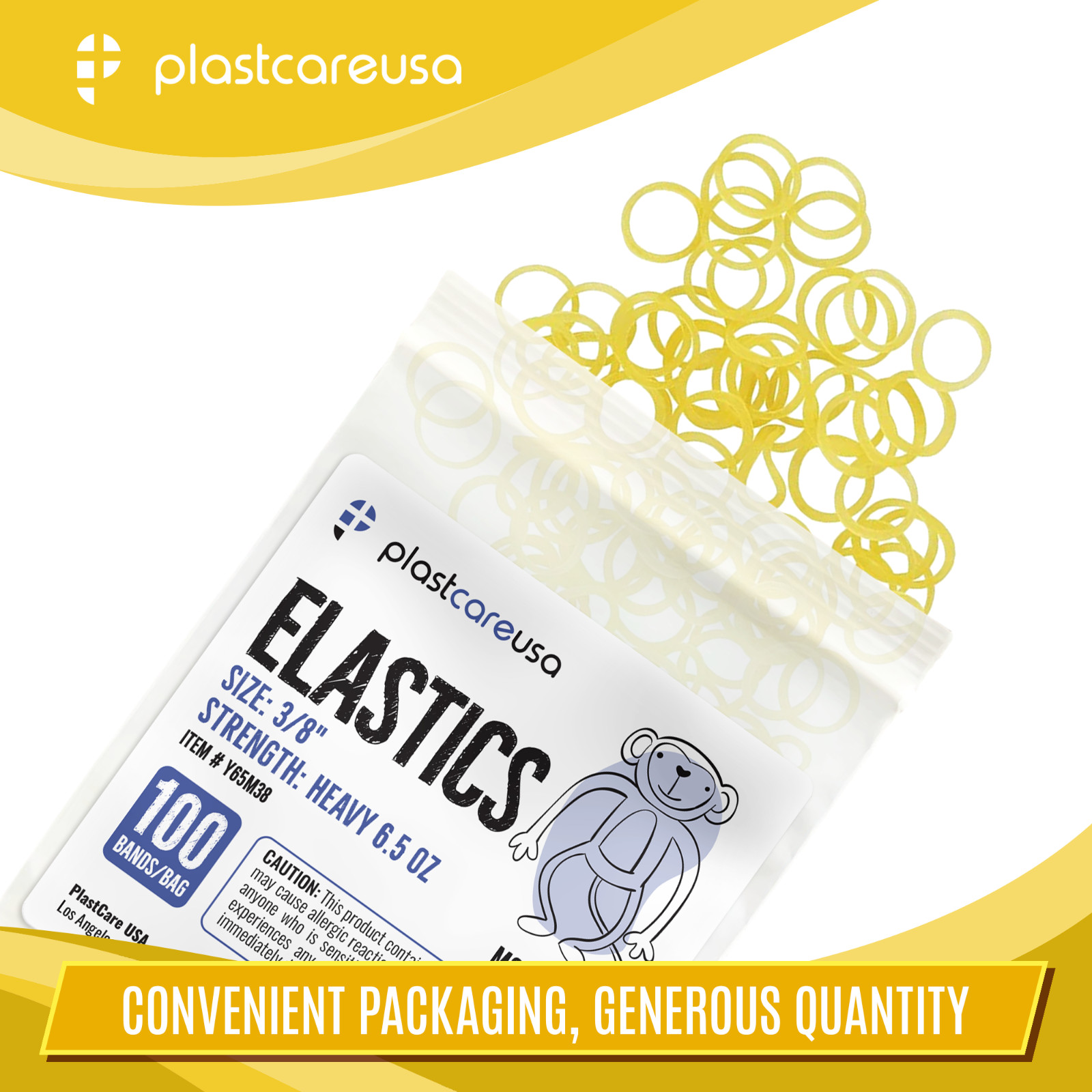 100 Medium 4.5 Oz 5/16″ Penguin Orthodontic Latex Elastic Rubber Bands Braces