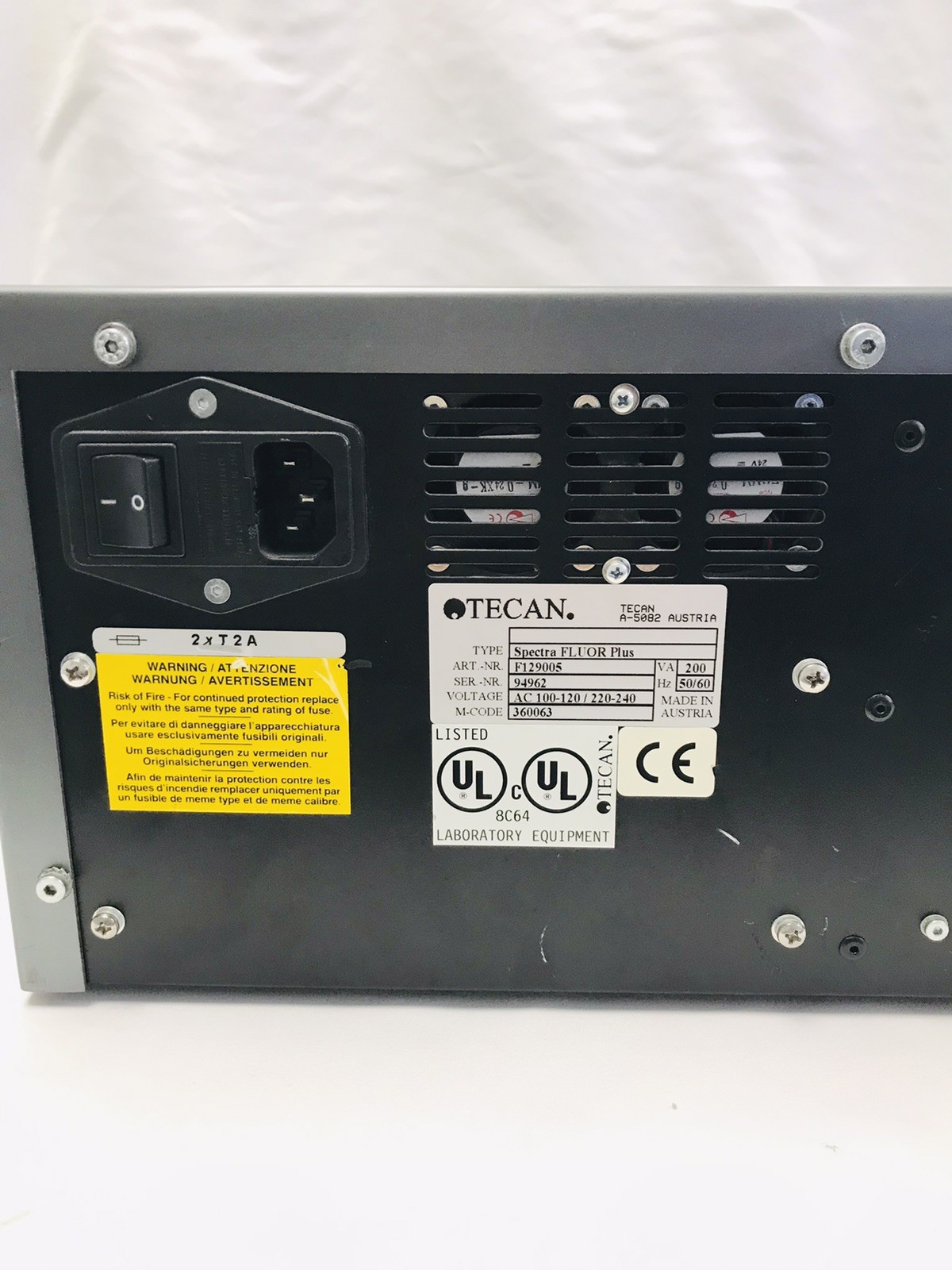 Tecan Sunrise Spectra Fluor Plus A-5082 OD UV Microplate Reader F129005