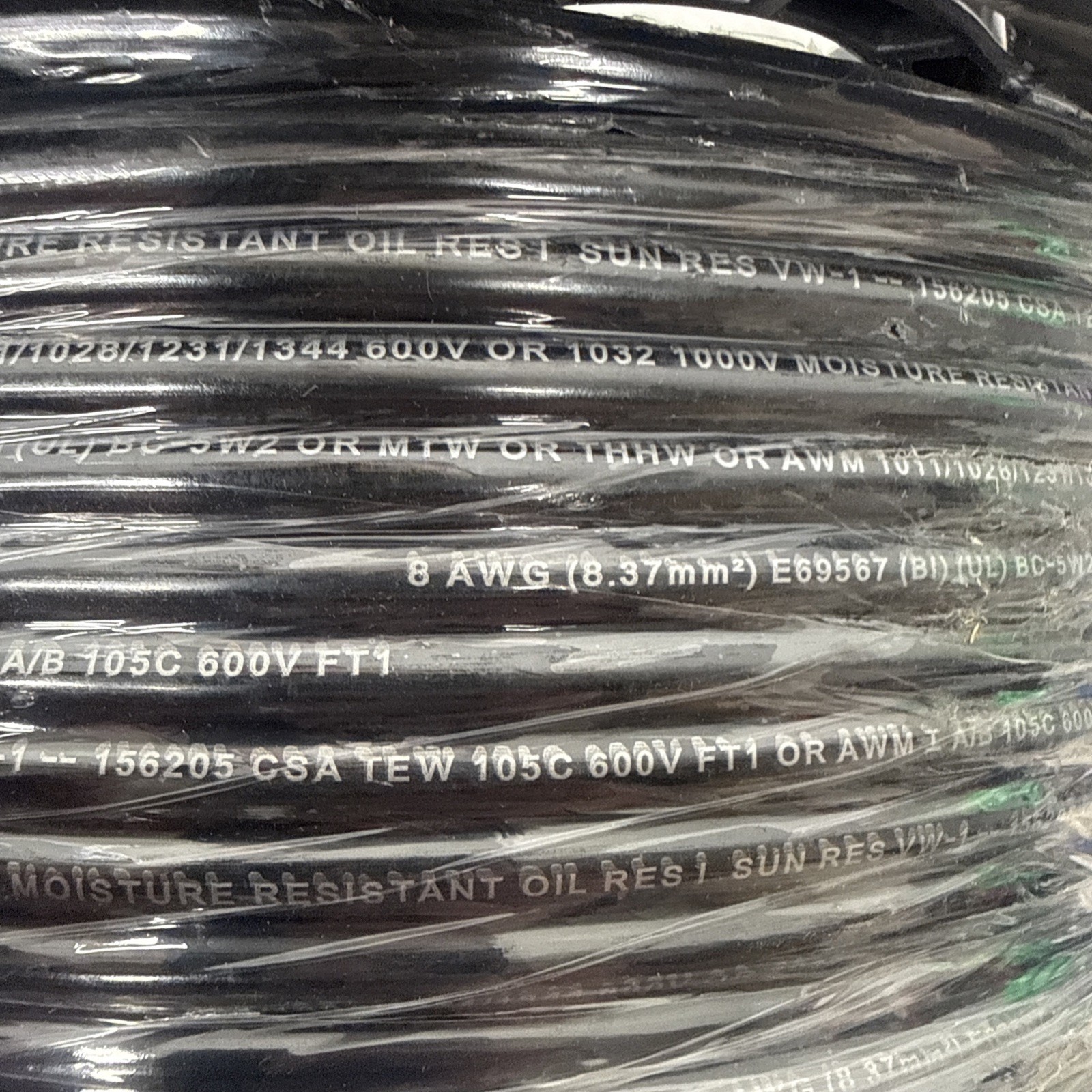 500′ Pacer 8AWG 2 Conductor Boat Cable 600V BC-5W2 Tinned Copper E157097
