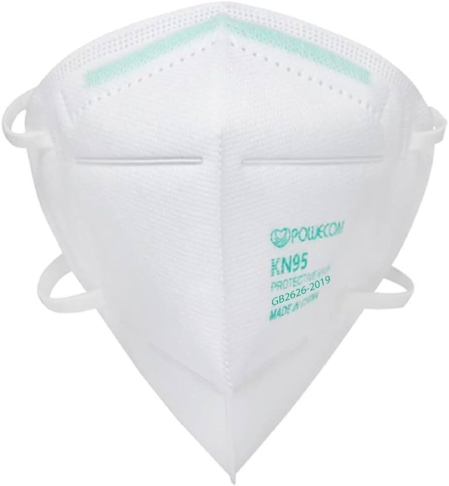 Powecom KN95 Mask, White, 10/Box (BRAND NEW, FAST SHIPPING)