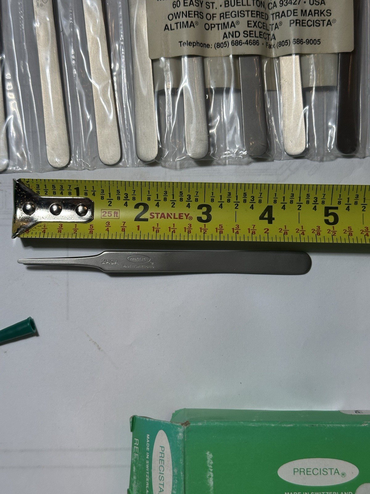 One Piece of Excelta Precision Antistatic Tweezers Made in Switzerland. 2ASA