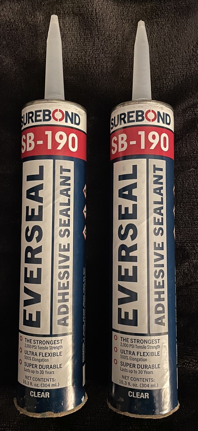 Set Of 2 Surebond Sb-190 Sealant, 10.3 Oz Each, Cartridge, Clear, Toluene Base