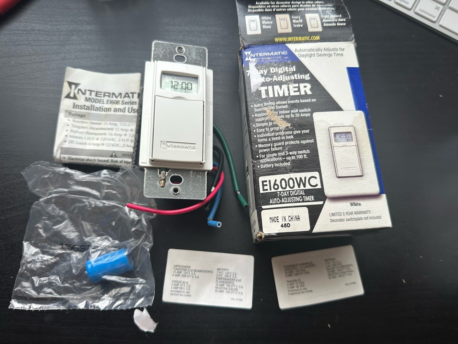 Intermatic ~ EI600WC ~ 20A 120-277VAC Programmable Timer Heavy-Duty White ~ (v)