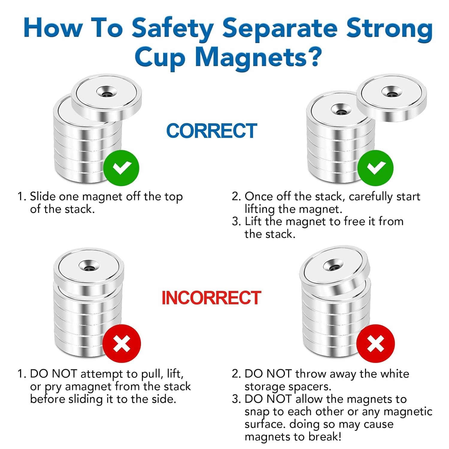 LOVIMAG Strong Magnets,150lb+ Waterproof Super 150lbx10p, Silver