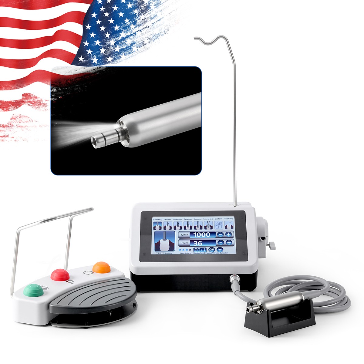Dental Brushless Implant Motor Surgical System+20:1 Contra Angle Handpiece