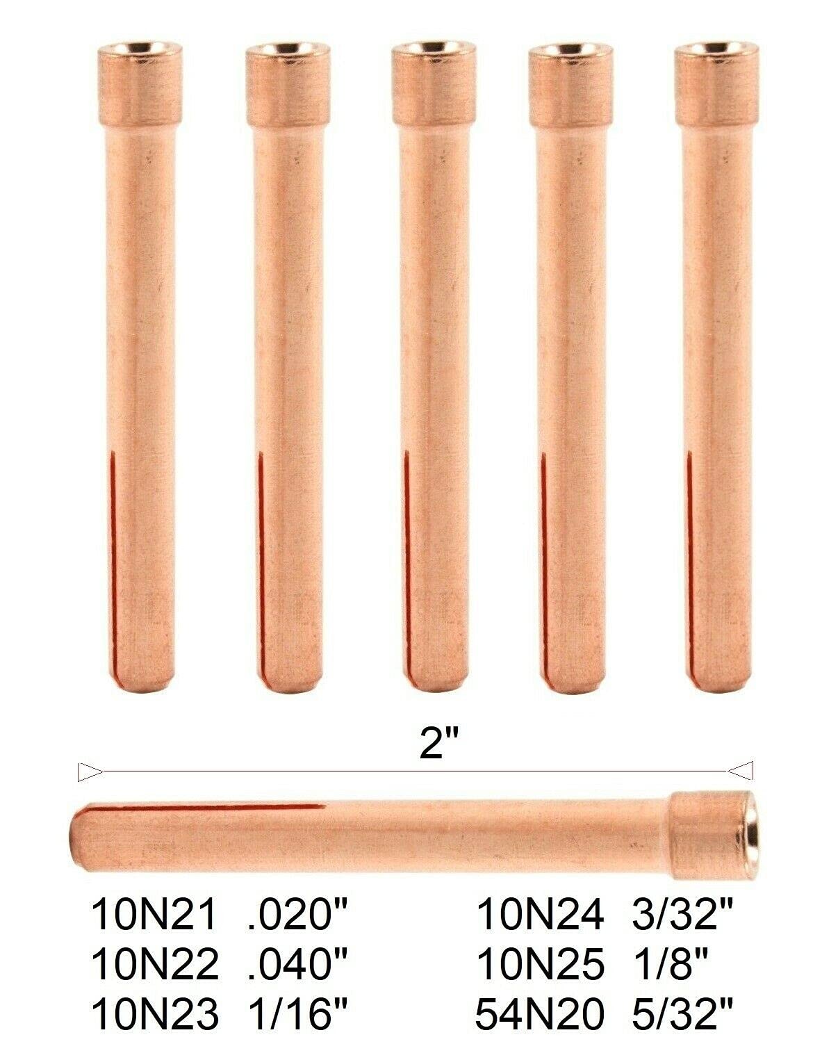 5 Pack 10N25 TIG Welding Collet 1/8 Torch Collet 17 18 26 Accessories