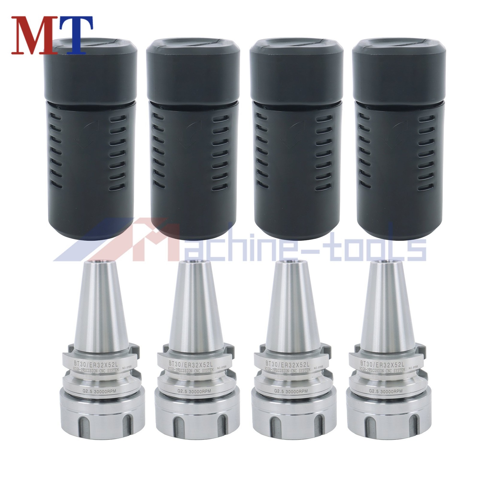4 Pack High Speed BT30 ER32 Tool Holder 2.05 Inch 20000RPM G2.5 Precision