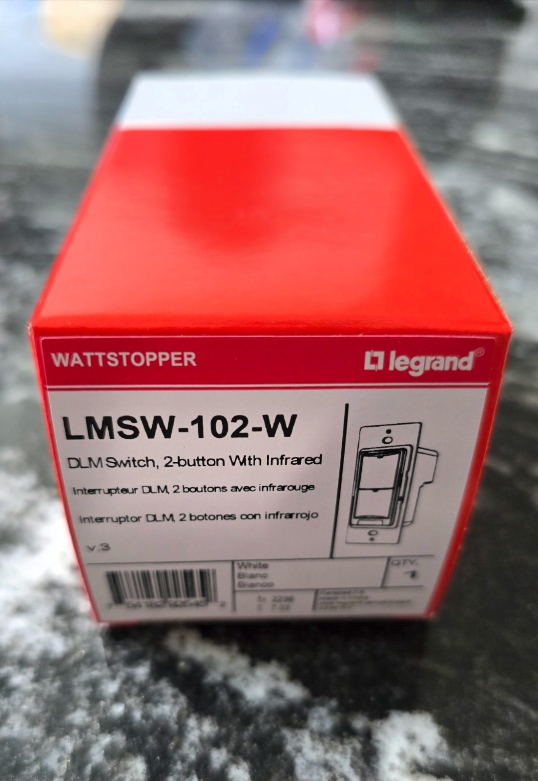 10 BRAND NEW Legrand WattStopper LMSW-102-W 2 Button Digital Wall Switch White