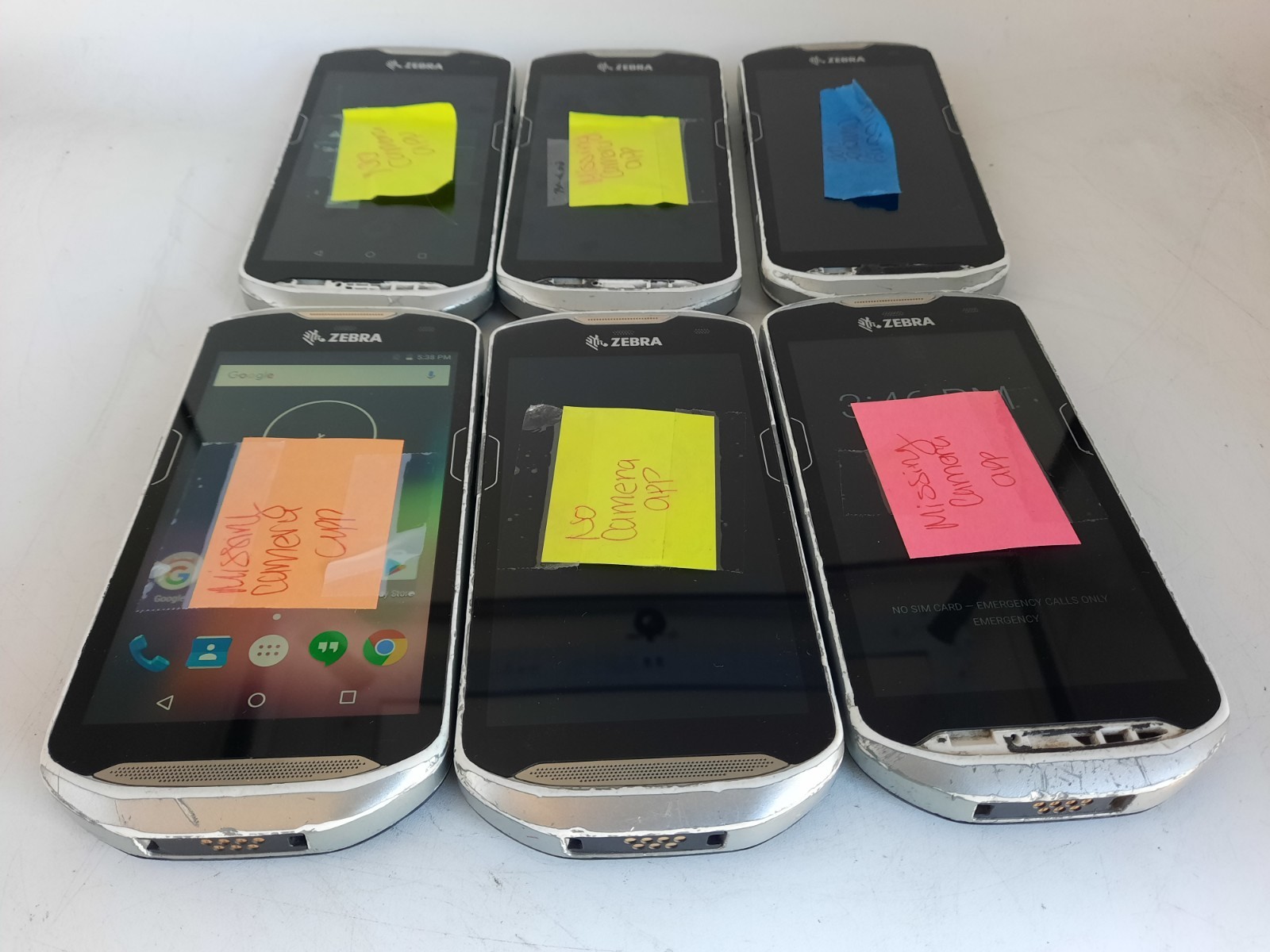 Lot of 6 Zebra TC56CJ-1PAZU2P-25- Barcode Scanner-(Missing Camera App)-FOR PARTS