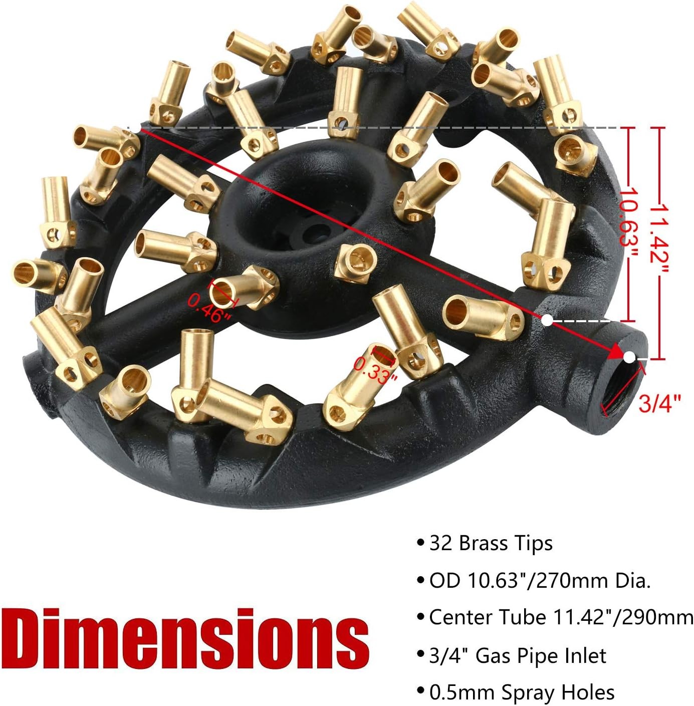 32 Tips Propane Gas Jet Burner 160,000 BTU Chinese Wok Range Grilling Stir Fry