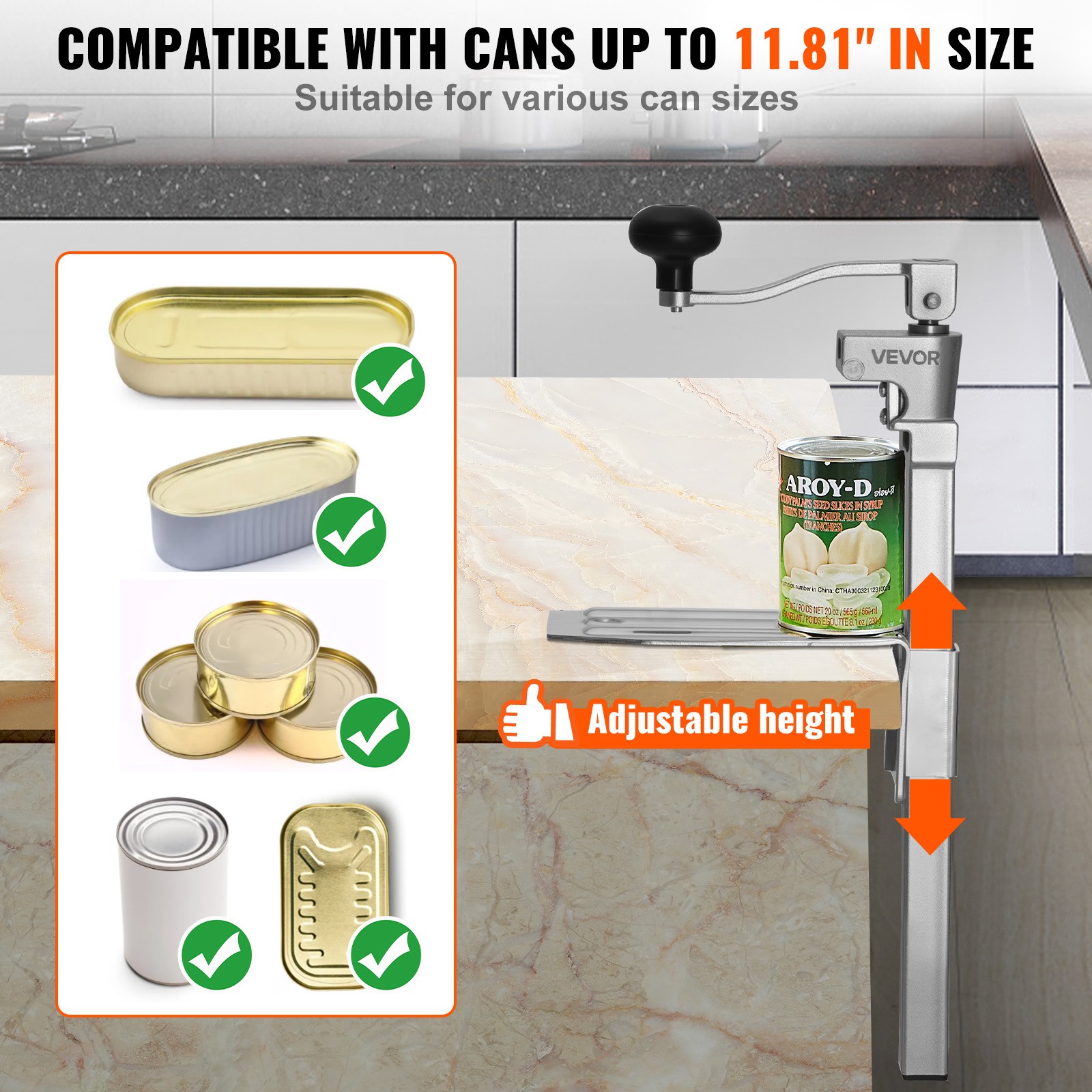 VEVOR Commercial Can Opener Heavy Duty Manual 11.8 in Can Opener Restaurant