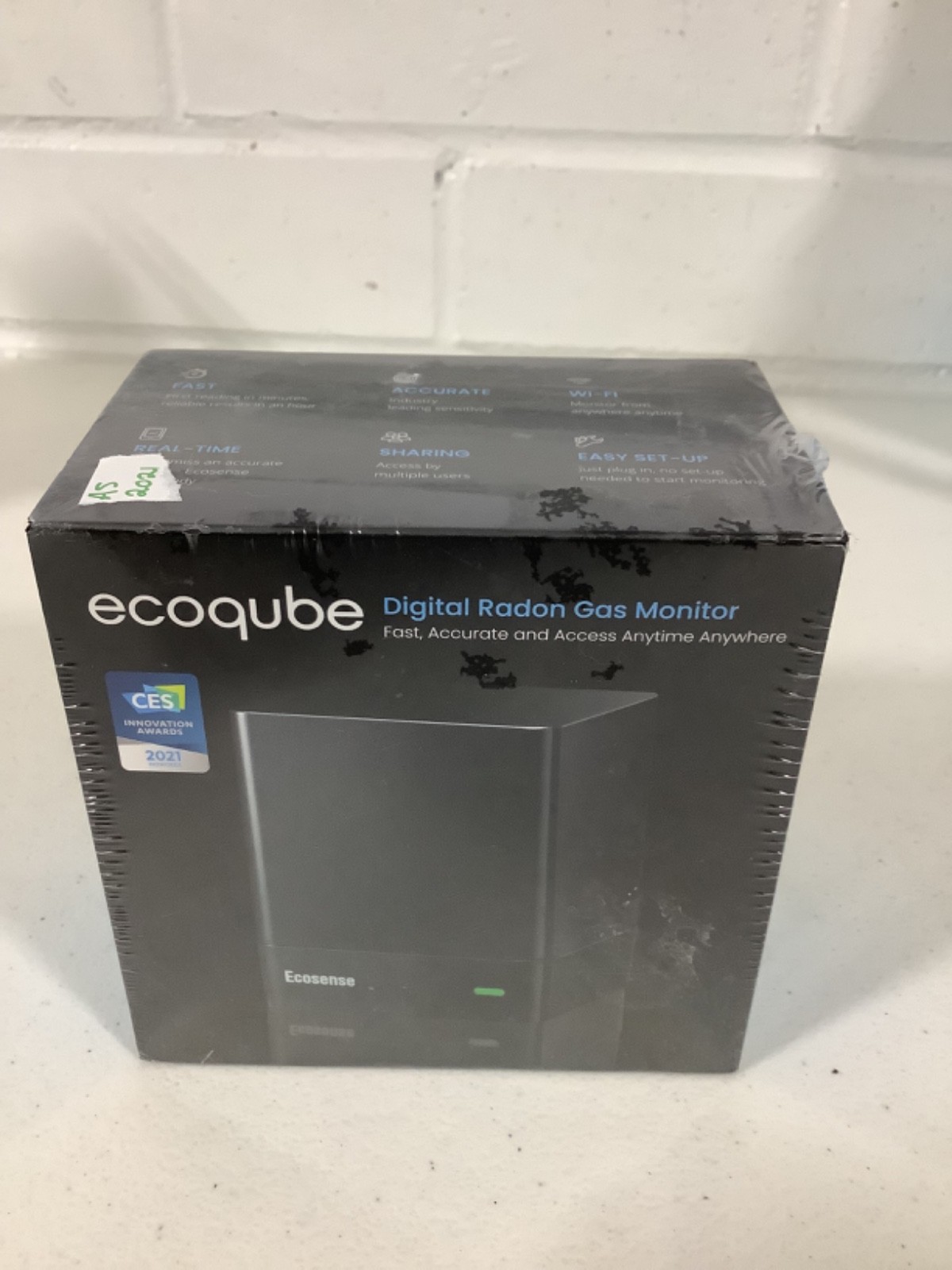 Ecosense EQ100R EcoQube, WiFi connected Digital Radon Detector,