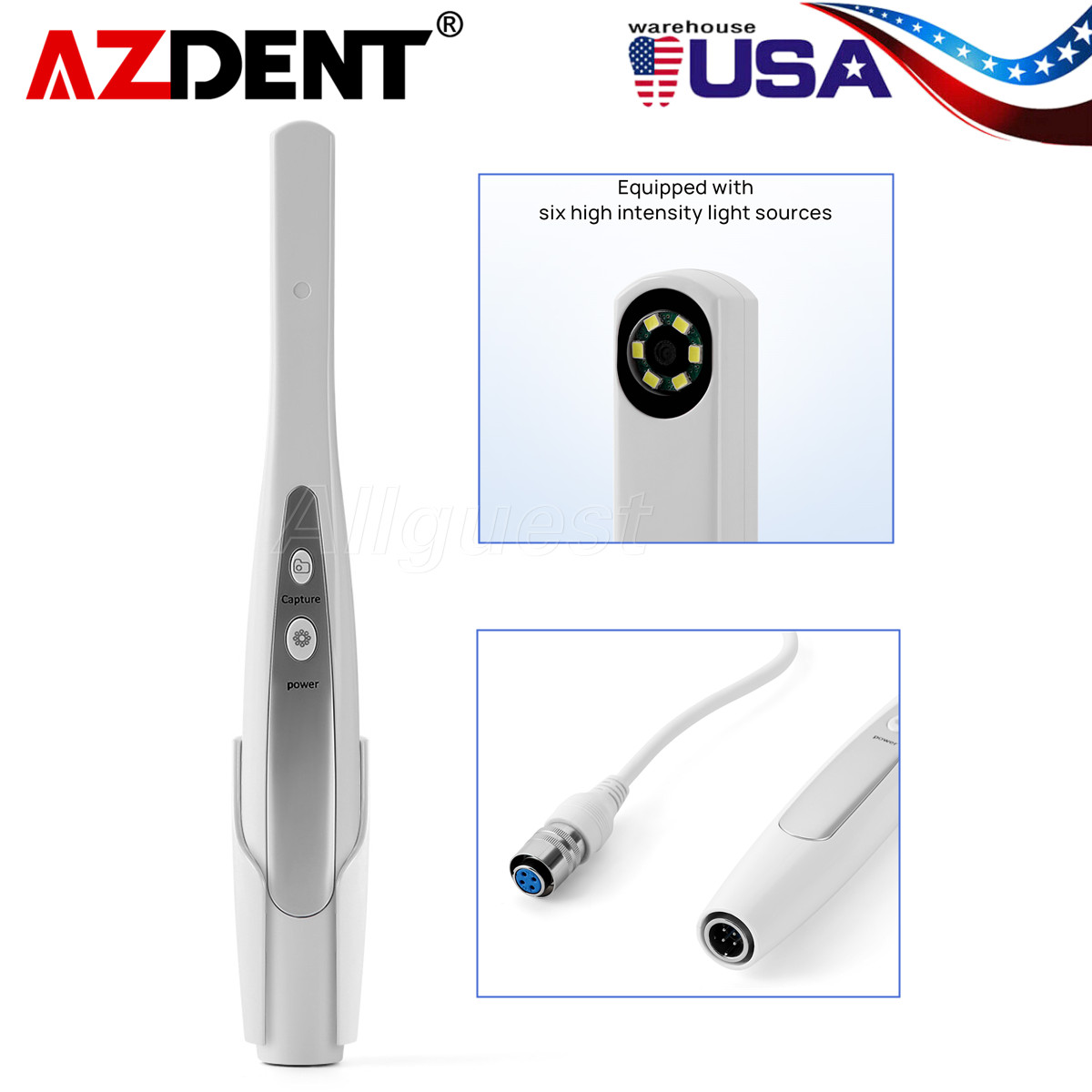 AZDENT Dental Intraoral Camera USB Digital Imaging HD Camera 6 LED Light