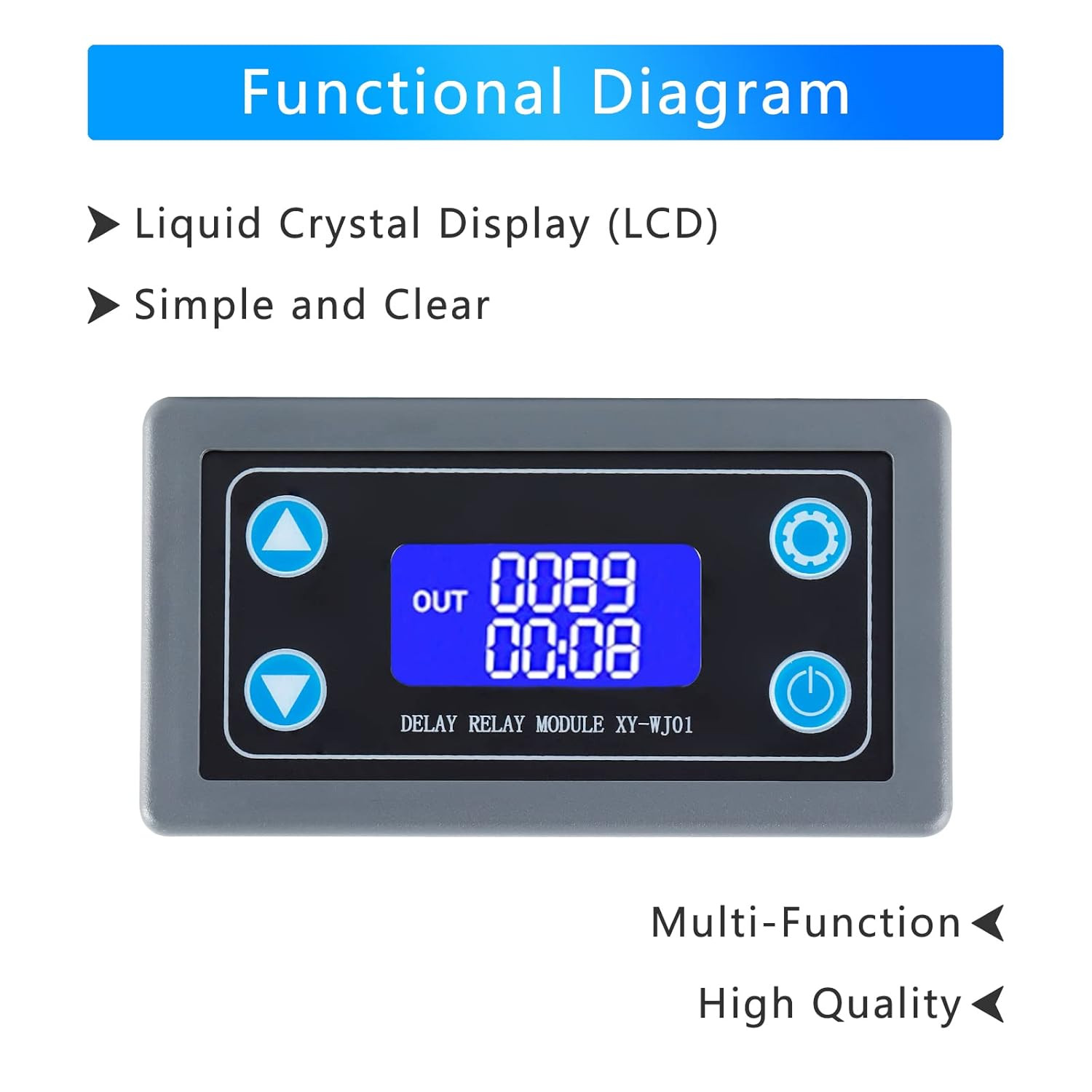XY-WJ01 Delay Relay Timer Module DC 6-30V 12V 24V 0.01s-9999min 50mA Digital …