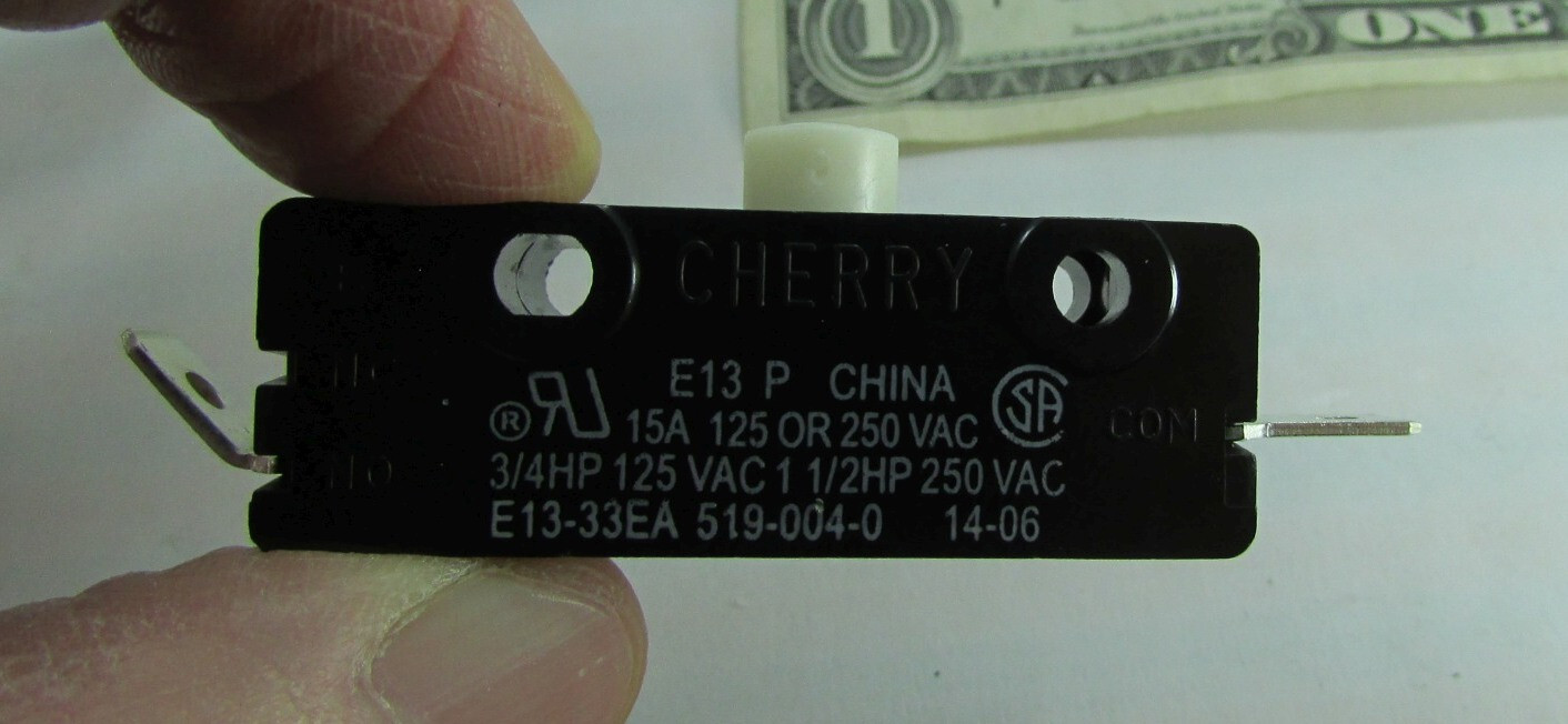 5 Cherry E13 15A Normally Open Snap Push Button Limit MicroSwitch 125VAC/250VAC