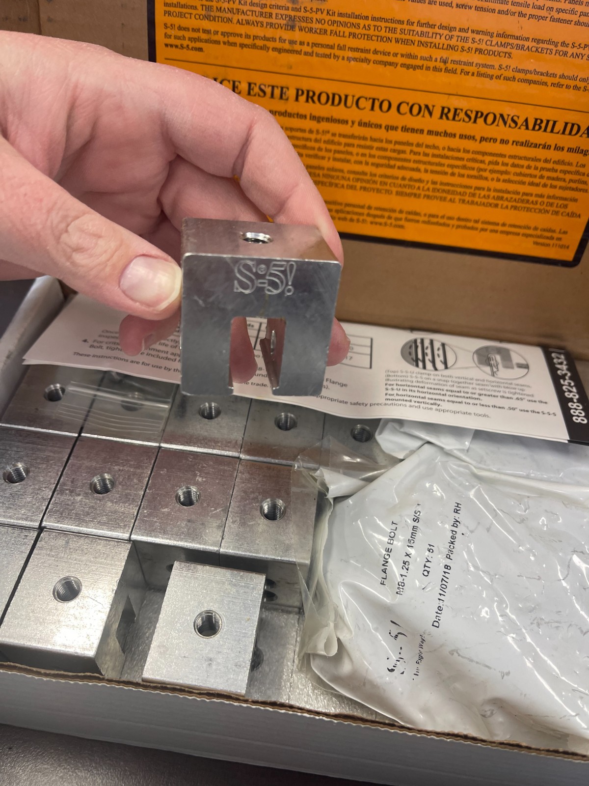 S-5-U Mini Metal Roof Seam Clamps (50/Box)