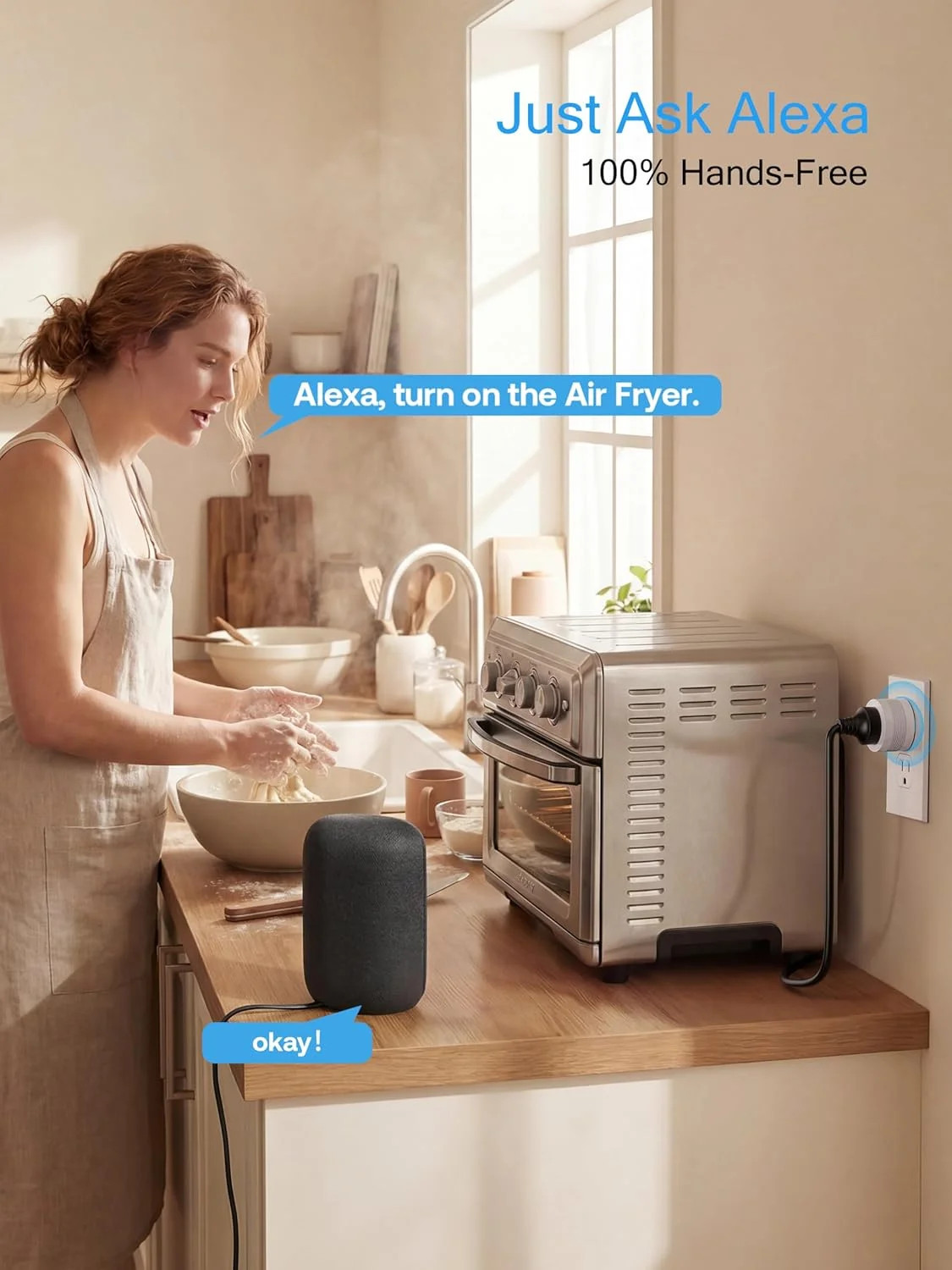 15A Smart Plug, Wi-Fi & Bluetooth Smart Outlet for High-Power Home Appl