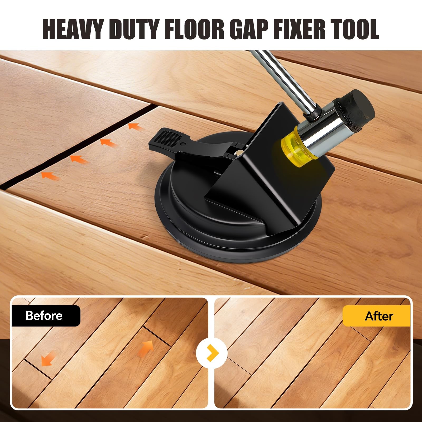 Heavy Duty Floor Gap Fixer Tool, Laminate Flooring Tool 5.2 inches, Black-B01