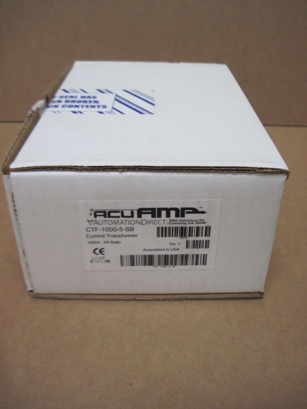 AcuAmp Automation Direct CTF-1000-5-SB Current Transformer 1000A:5A