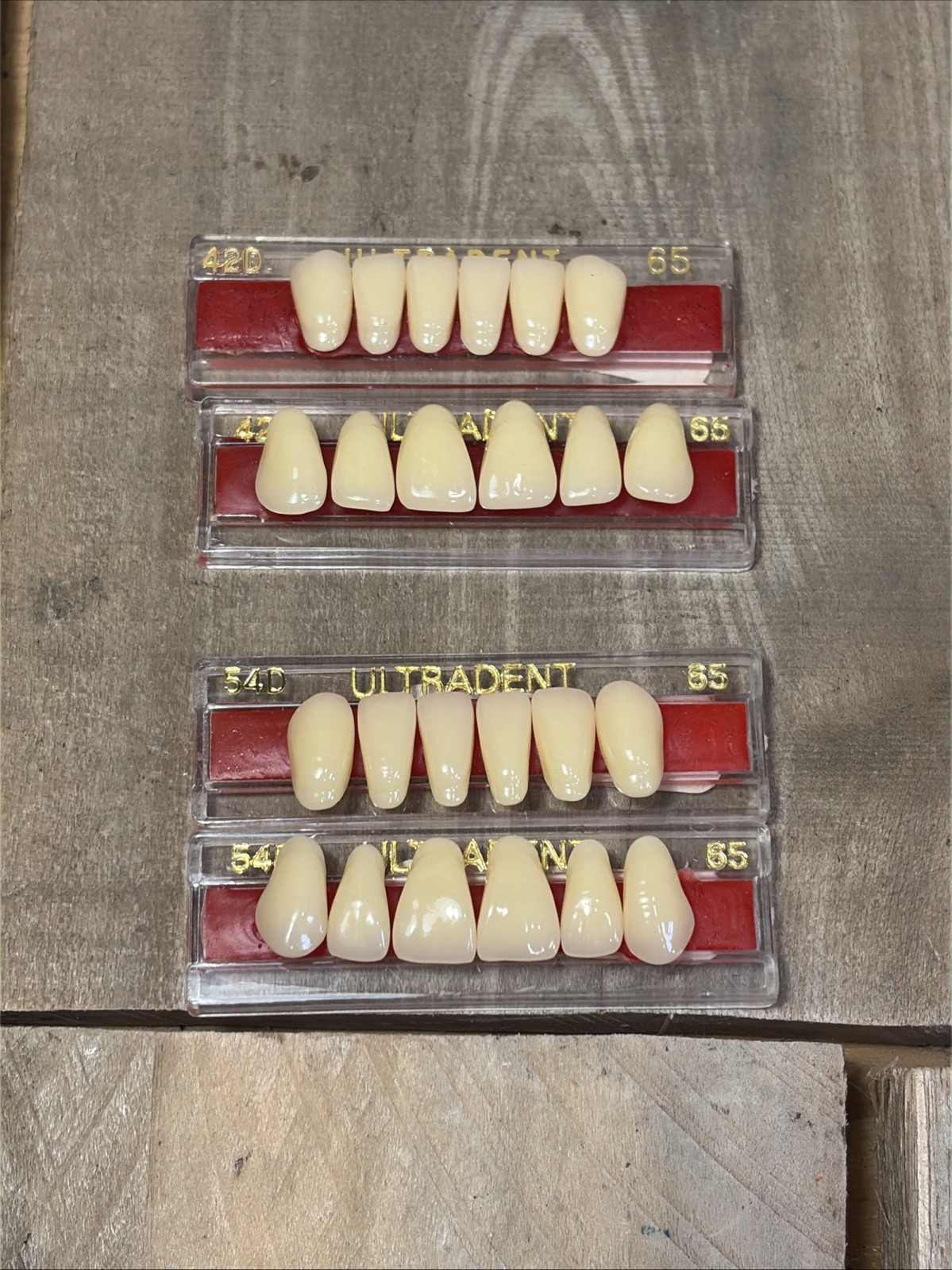 Ultradent Synthetic Polymer False Teeth 2 Sets of 12 – 24 Total Size 42D 54D 65