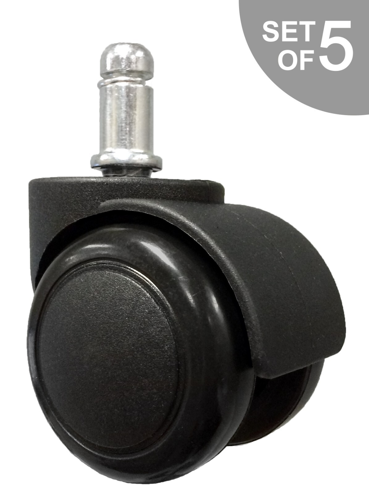 2″ Replacement Hard Floor Office Chair Caster – Set of 5 – S2986