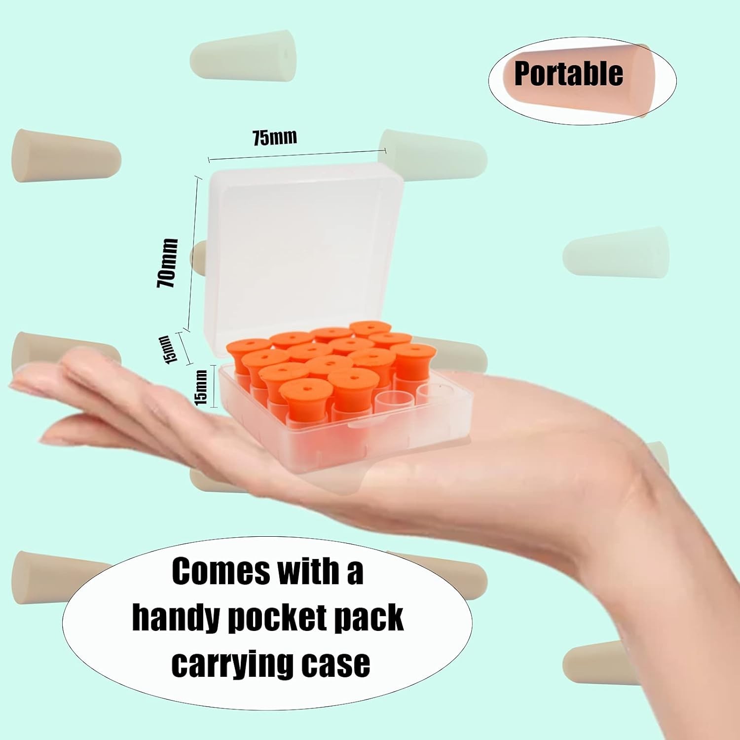 Comfortable & Lightweight Earplugs – Highest NRR 33dB, 16 Pack for Everyday Use