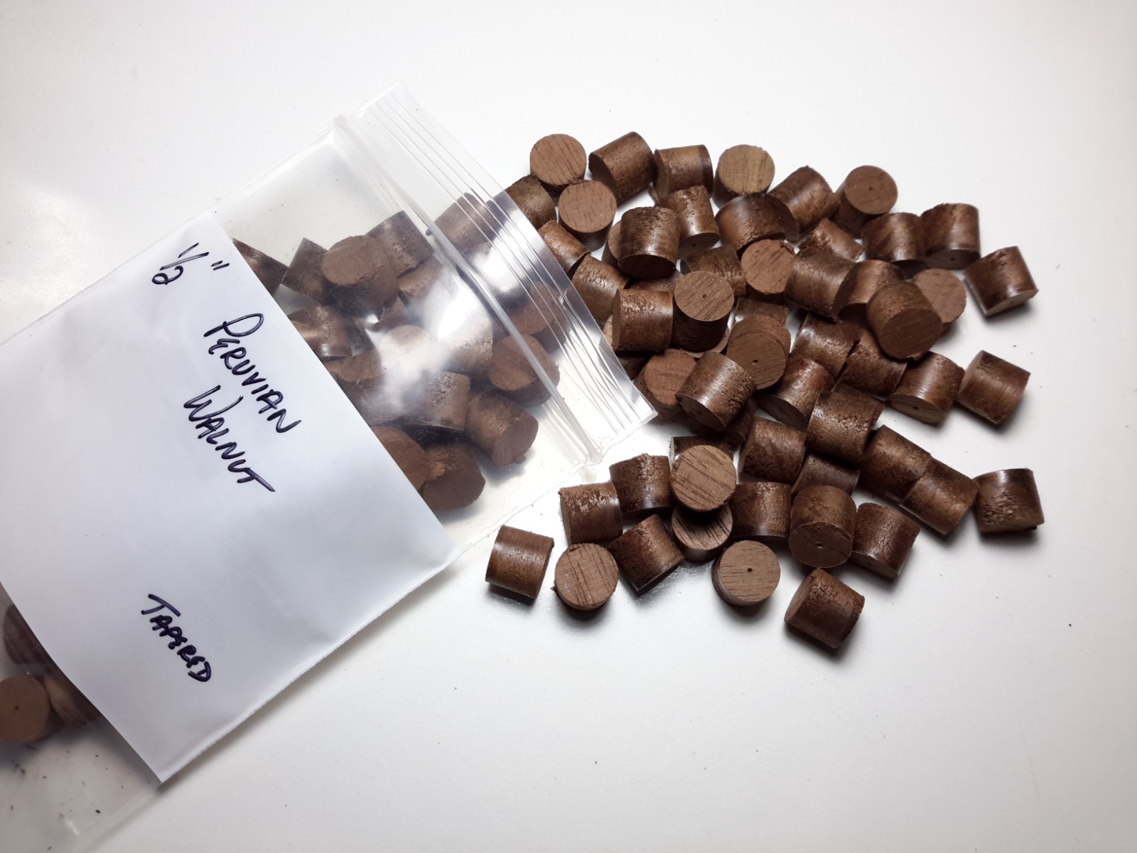 Peruvian Walnut Tapered Wood Plugs, 1/4″, 3/8″, 1/2″, 3/4″ diameters