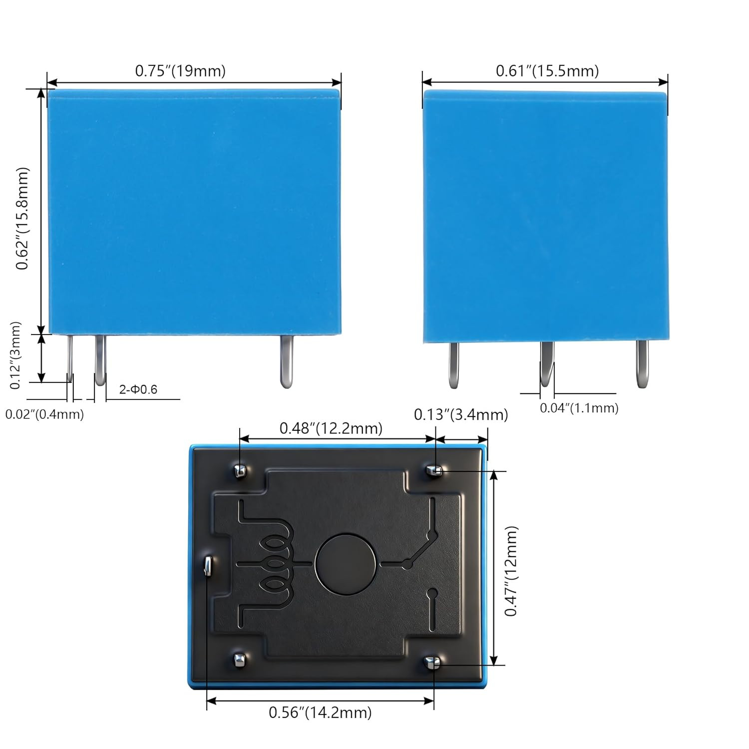 6Pcs PCB Power Relay SRD-05VDC-SL-C, DC 5V Coil, 10A 250VAC, SPDT, 5 Pin