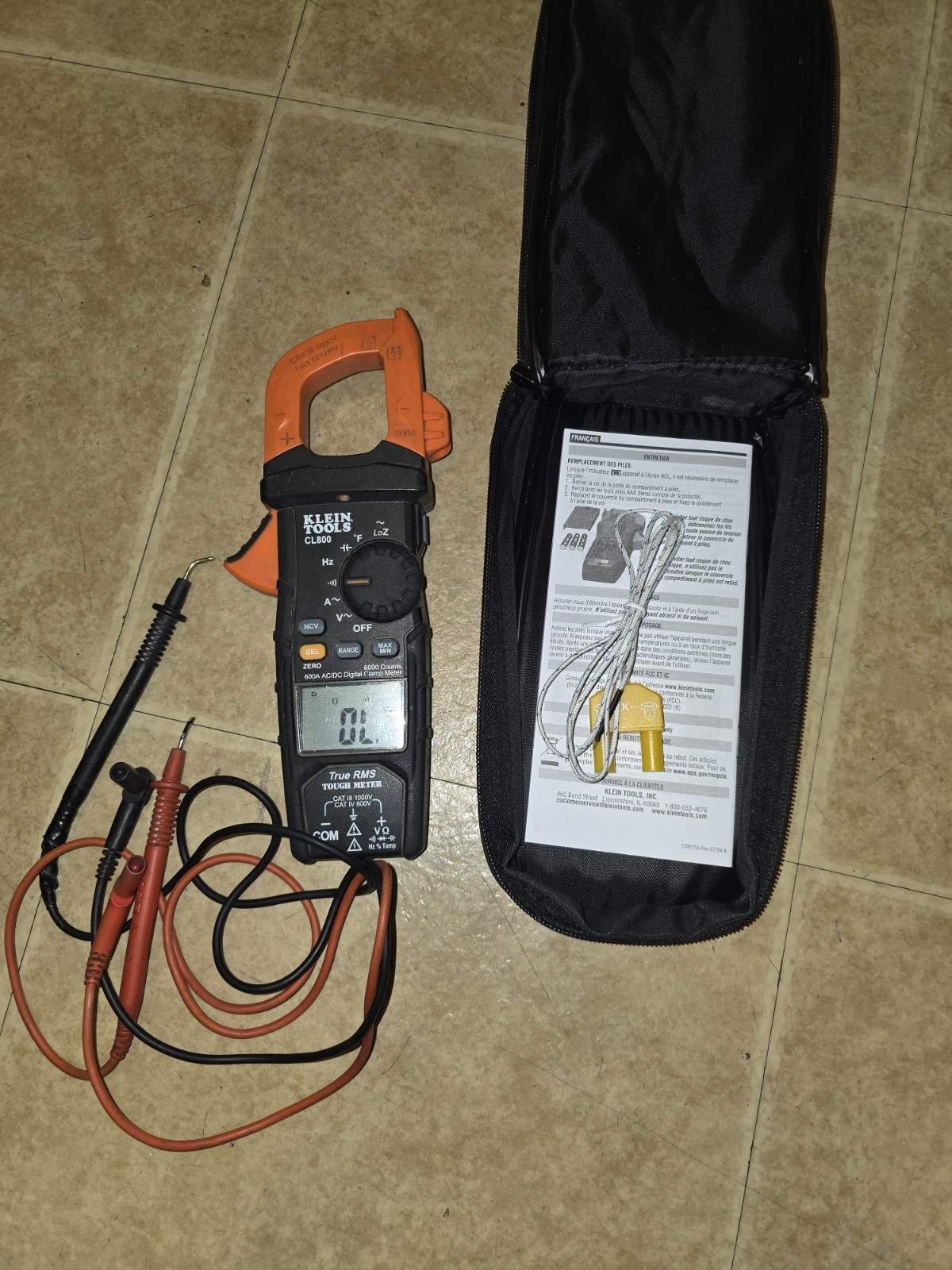 Klein Tools CL800 True RMS NCV Clamp Meter 600A 1000V CAT IV Digital