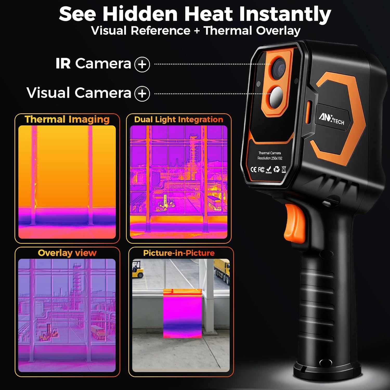 ANXTECH Handheld Infrared Thermal Imager Thermal Camera TISR Resolution 512*384