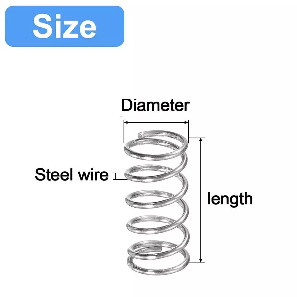 0.15mm Wire Dia 304 Stainles Steel Compression Spring Pressure Small Spring 10Pc