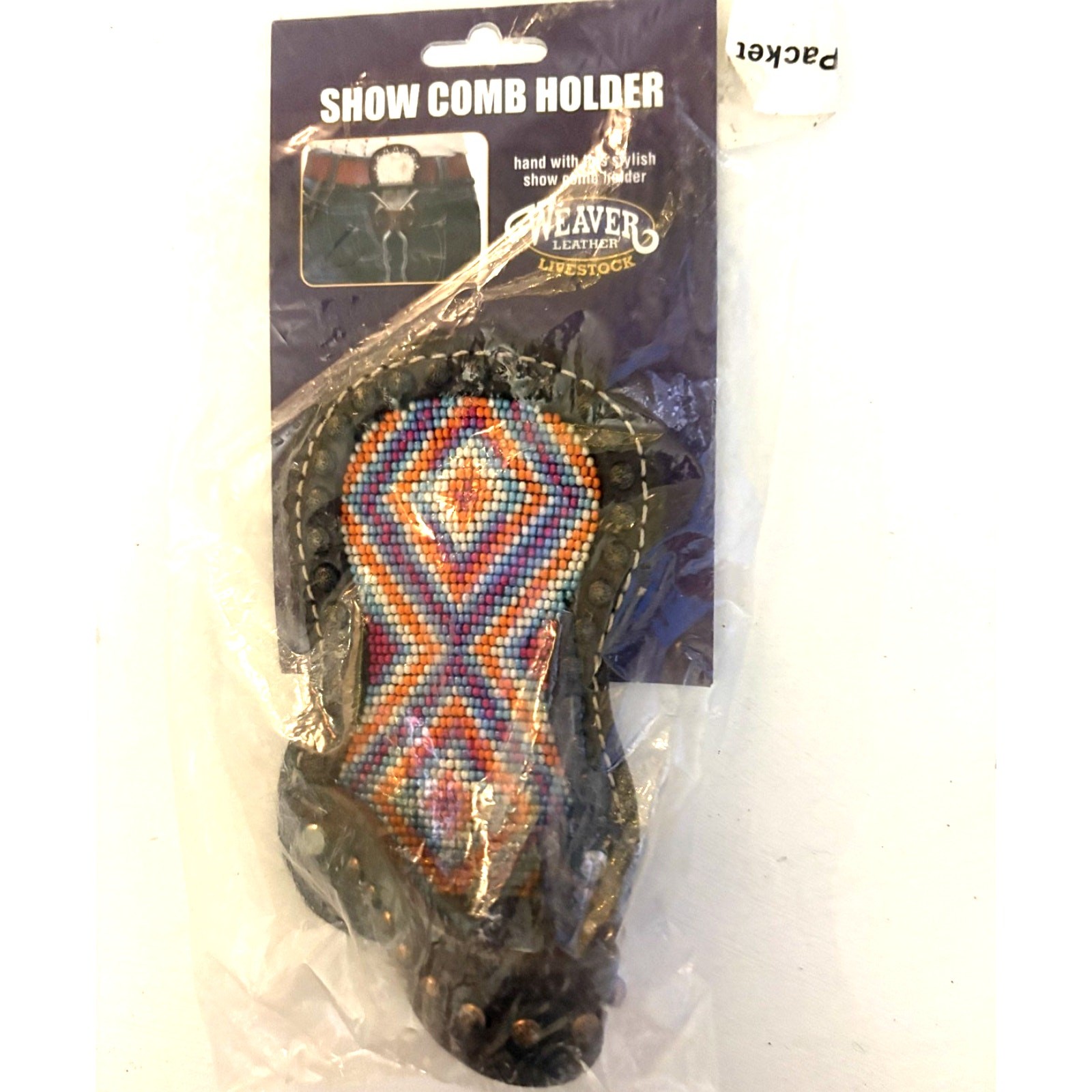 Weaver Leather Livestock Show Comb Holder Orange Beaded
