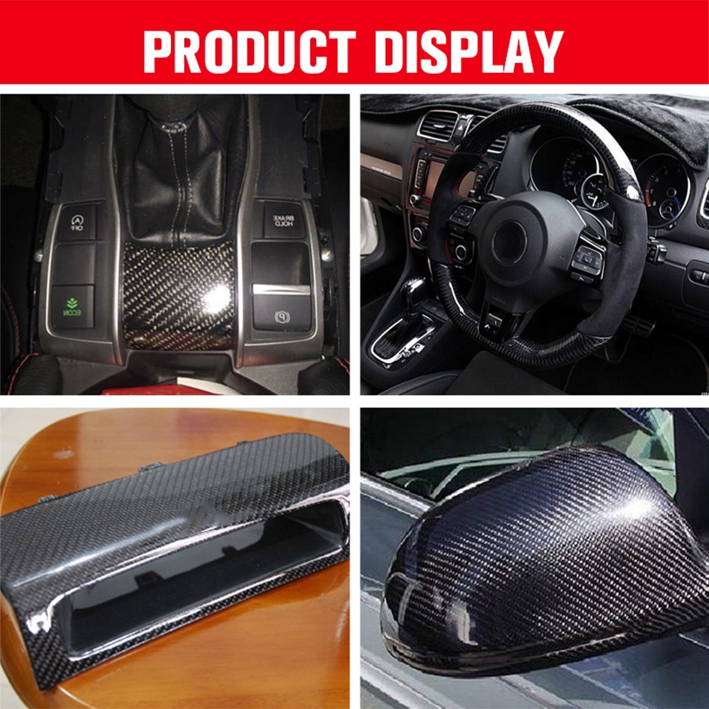 4.9ft x 7.87″ Carbon Fiber Fabric Roll Pure Fabric Carbon Fiber Sheet 2 x 2 Twil