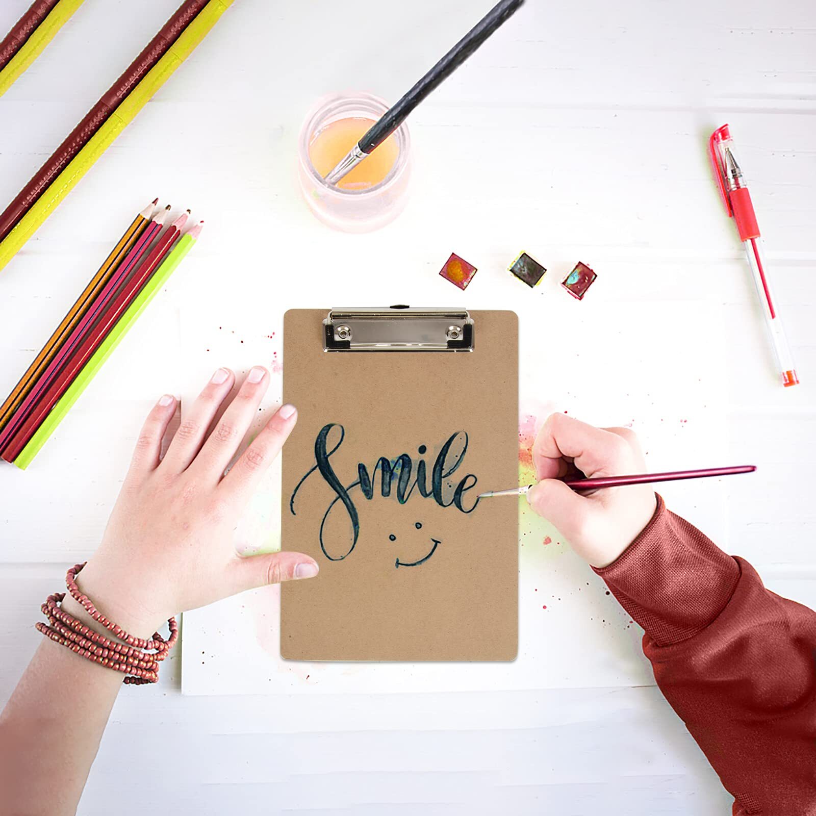 Mini Clipboards 32 Pack Memo Size 6 x 9 Inches Bulk Small Clip Boards for Cla…