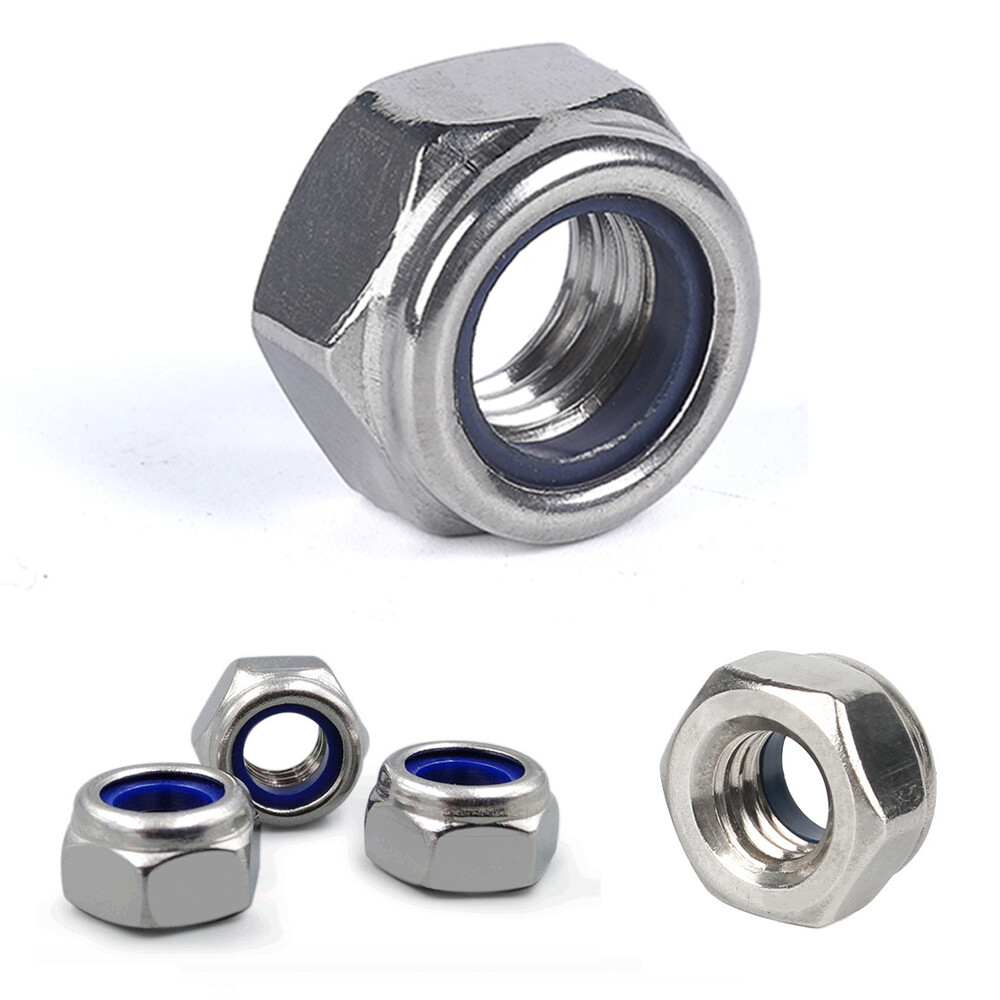 M8 M10 M12 M14 M16 M18 M20 Fine Pitch Nyloc Nuts Nylon Insert Lock Nut 1mm-1.5mm