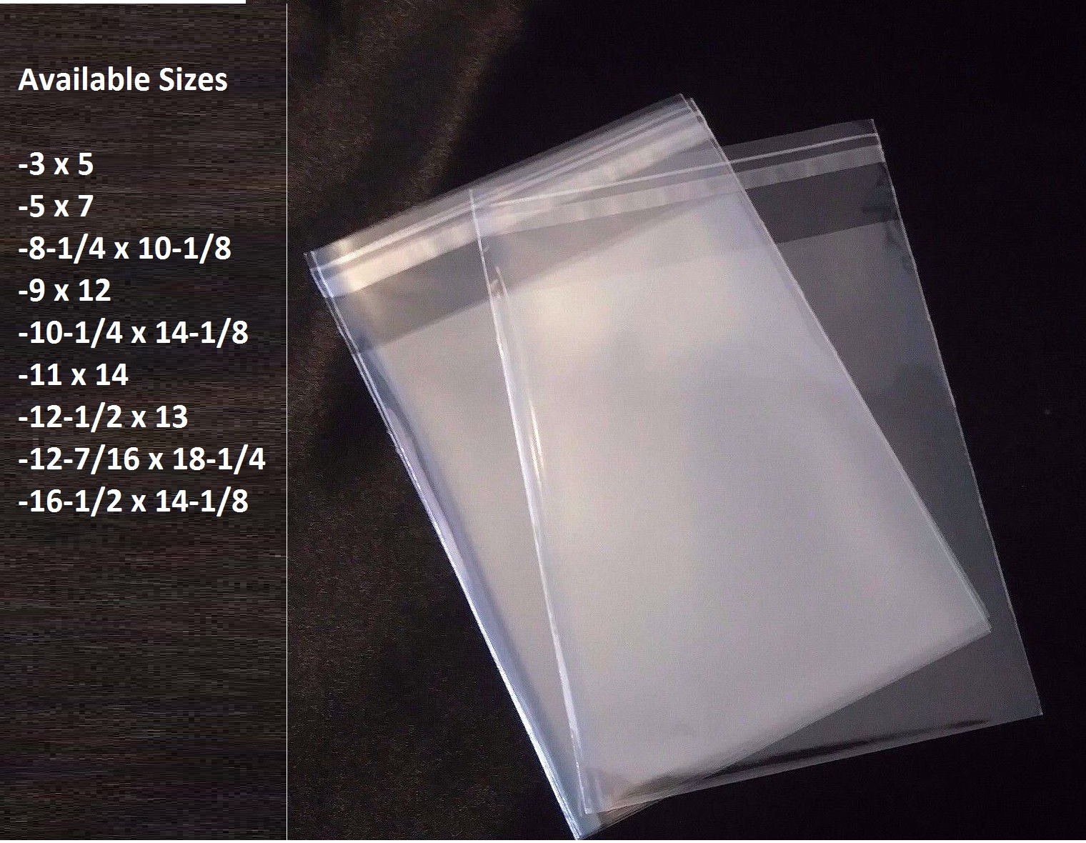 XL Bags Clear Resealable Self Adhesive Seal Cello Lip & Tape Plastic Bag 1.2 mil