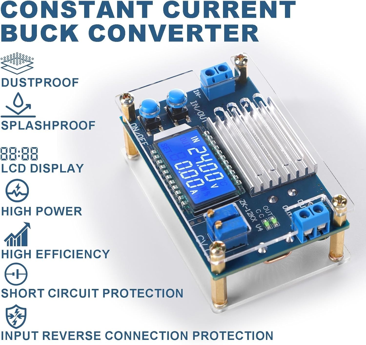 DC Buck Converter, 5.3V-32V to 1.2V-32V 12A Adjustable Power Supply, 5v 9v 12…