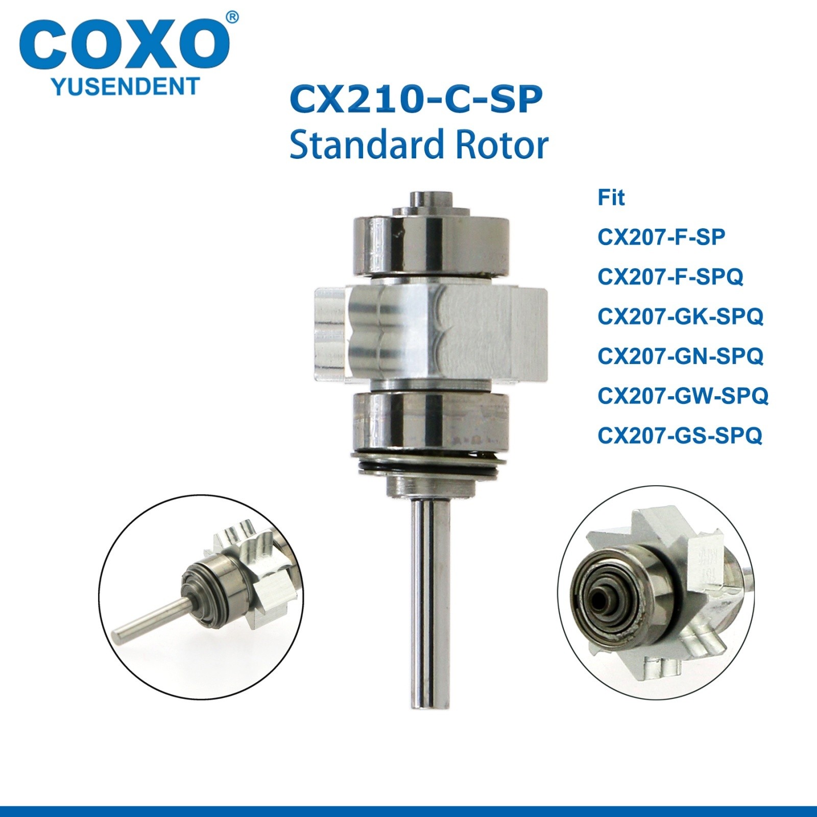 US COXO Dental LED Handpiece High Speed E Generato 2/4 Holes Coupler Fit NSK