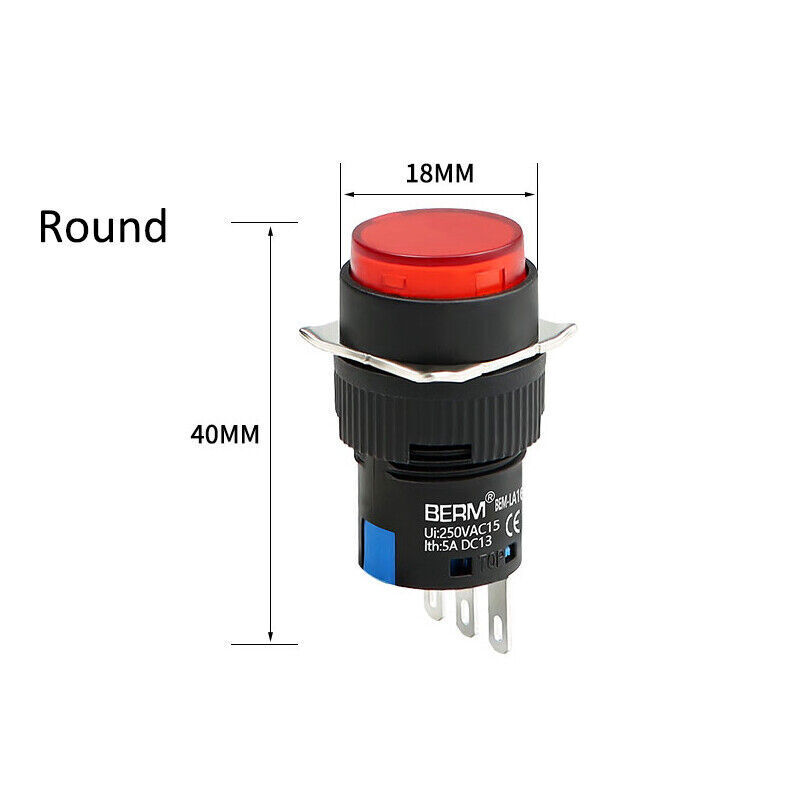 Push Button Switch Momentary/ Latching Start Stop ON/OFF 1 NO 1 NC 16mm 12V/24V