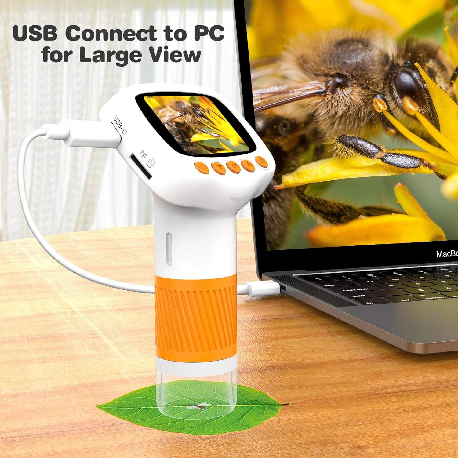Pocket Kids Microscope for Over 3 Years Old, 1000X Handheld Microscope for Kids