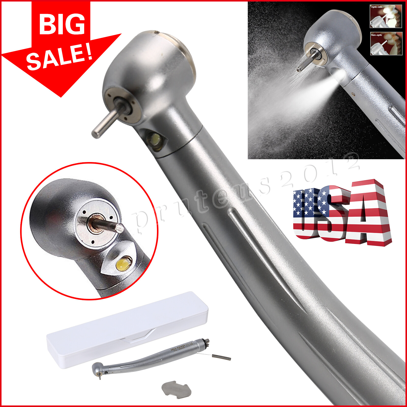 NSK Style Optic Dental E-generator LED 3 Spray High Speed handpiece Turbine 4H
