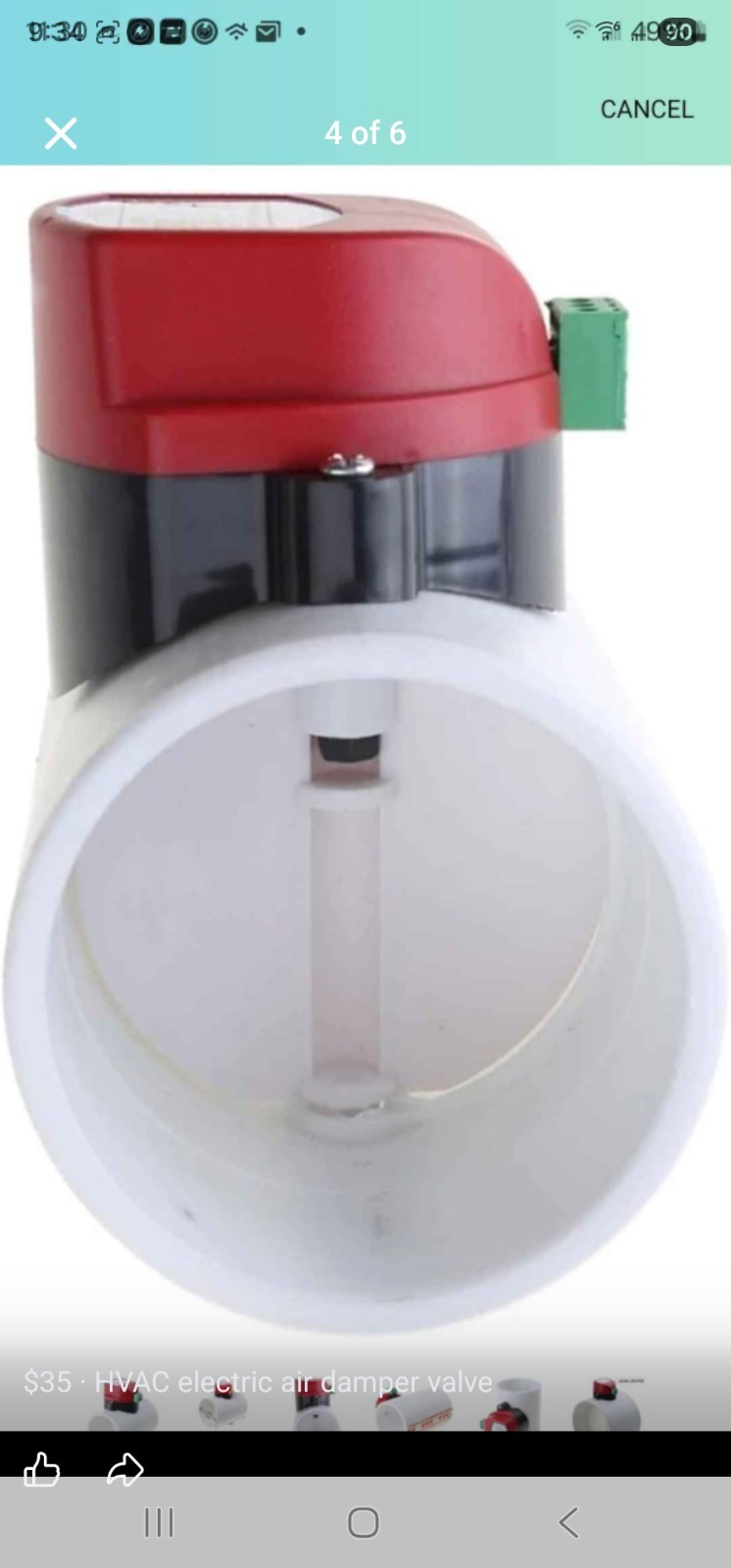 12V PVC Motorized Air Valve HVAC Electric Damper Duct Shut Damper 0.2㎡/2.15ft
