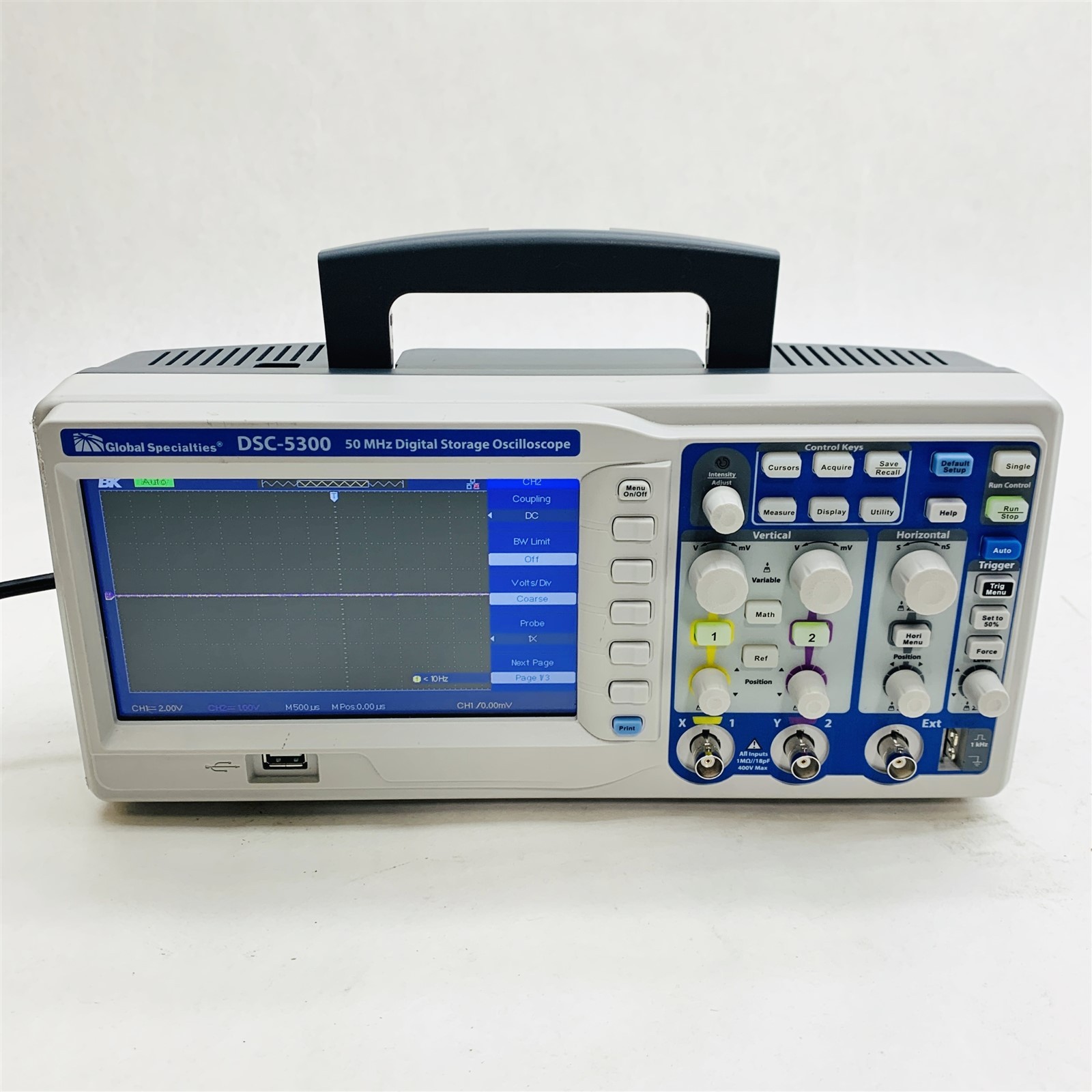 Global Specialties DSC-5300 50MHz Digital Storage 500MS/s 2-Channel Oscilloscope