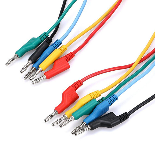 Sumnacon 5pcs Banana to Plug 3.3Ft/1M, Black, Blue, Green, Red, Yellow