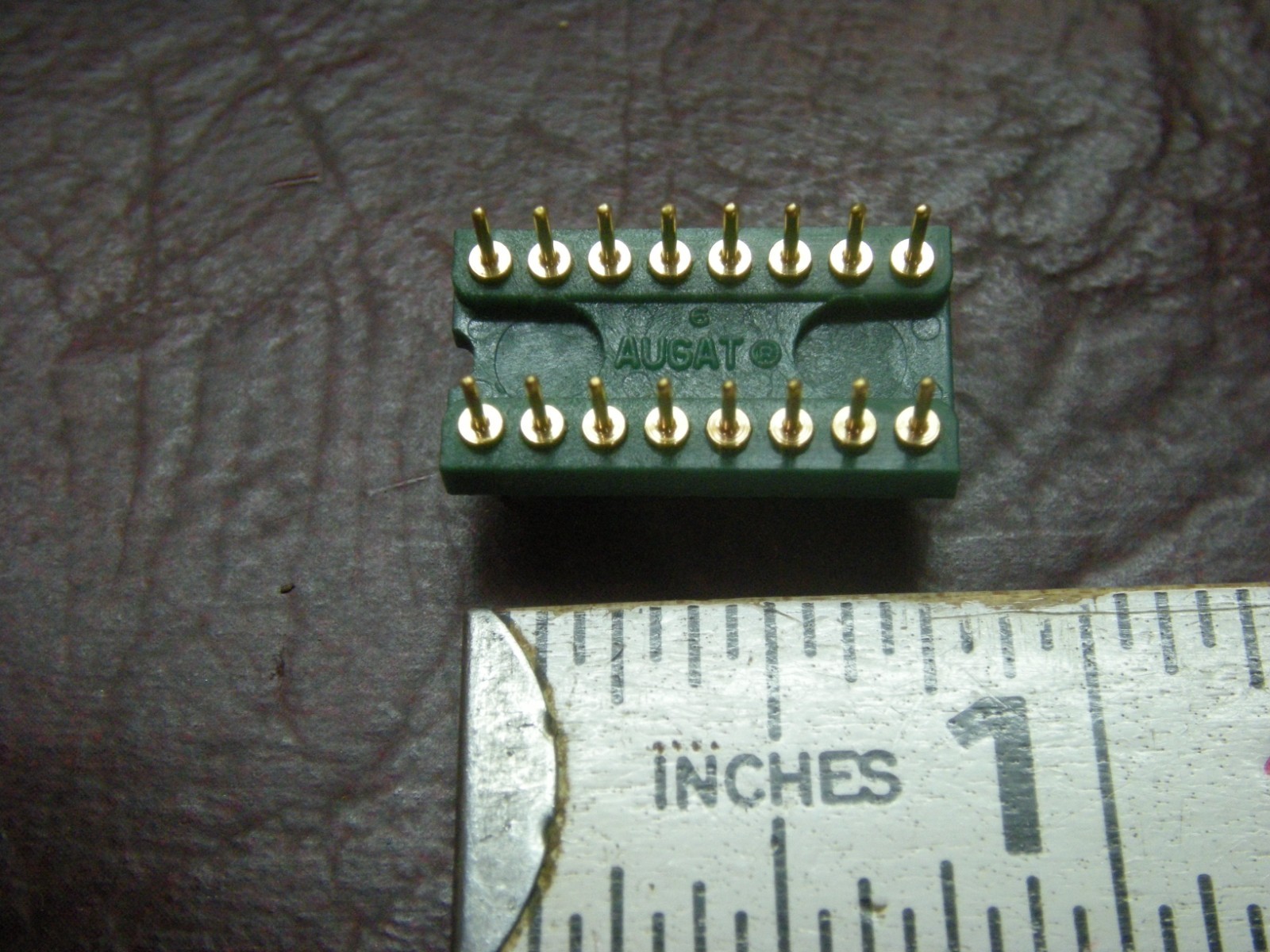 2 Pcs: AUGAT 16 Pin Dip Header, Machined Gold Plated Pins, NOS