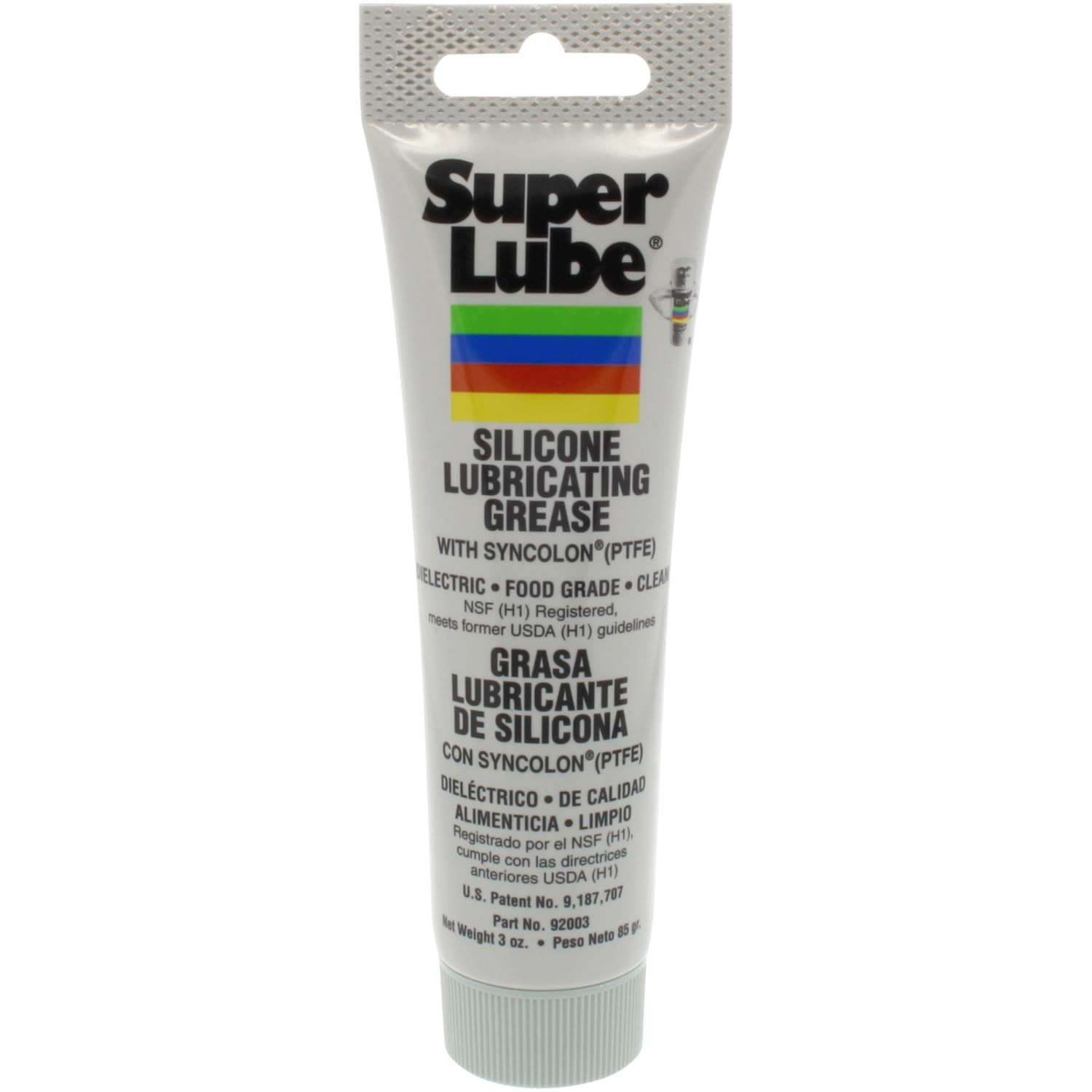 92003 Silicone Lubricating Grease with PTFE, 3 oz Tube, Translucent White