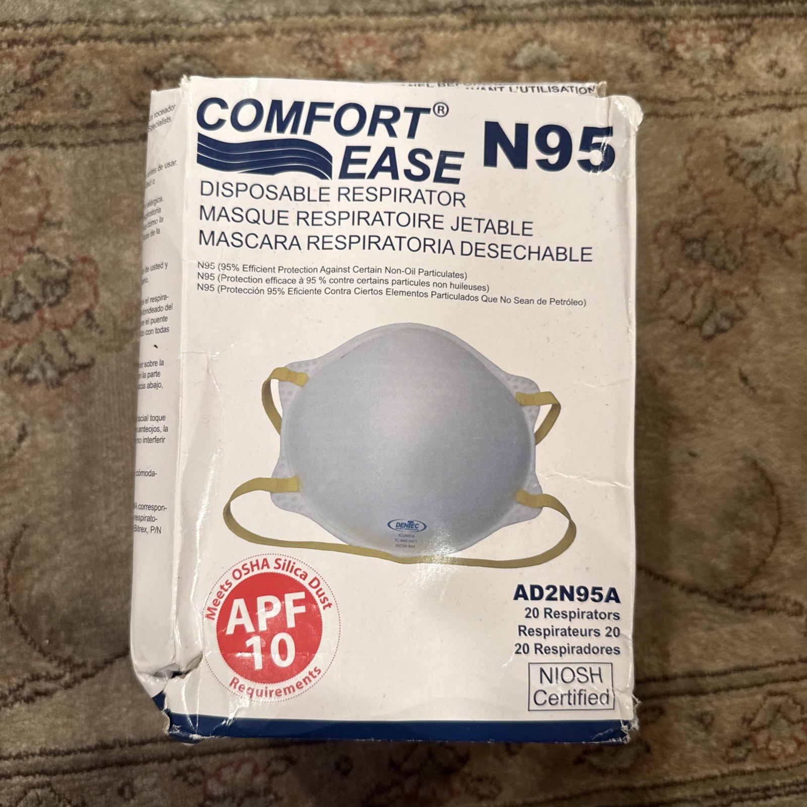 Dentec 8210 N95 Particulate Respirator, 20 Masks Per Box