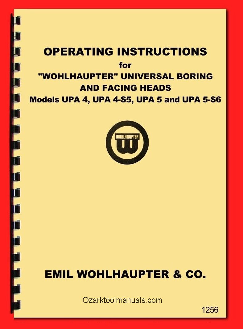 WOHLHAUPTER Universal Boring Facing Heads UPA 4, UPA 4-S5, UPA 5, UPA 5-S6 1256