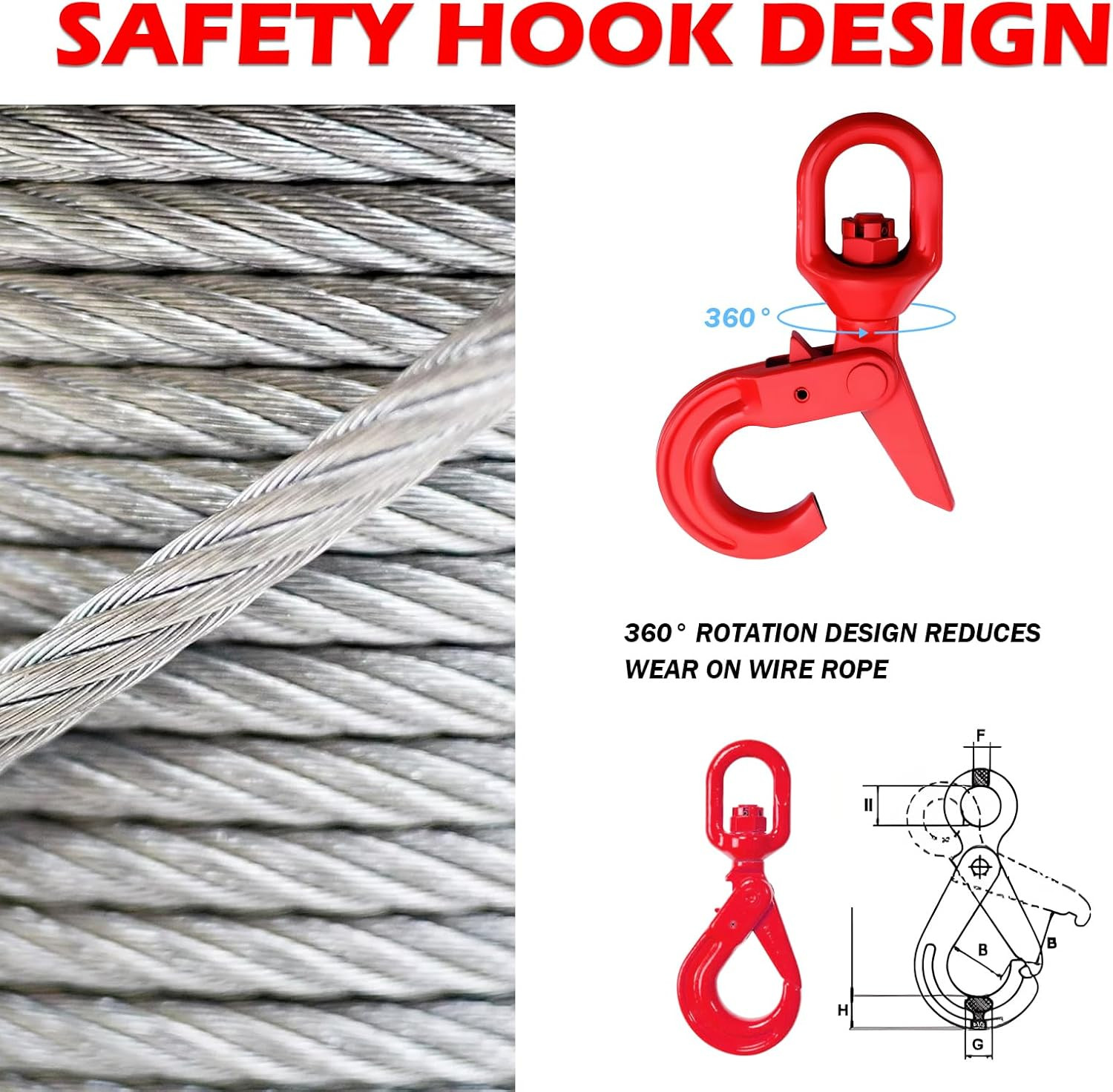 3/8″ X 75′ Wire Cable, Heavy Duty Galvanized Steel Winch Cablewith Self-Locking